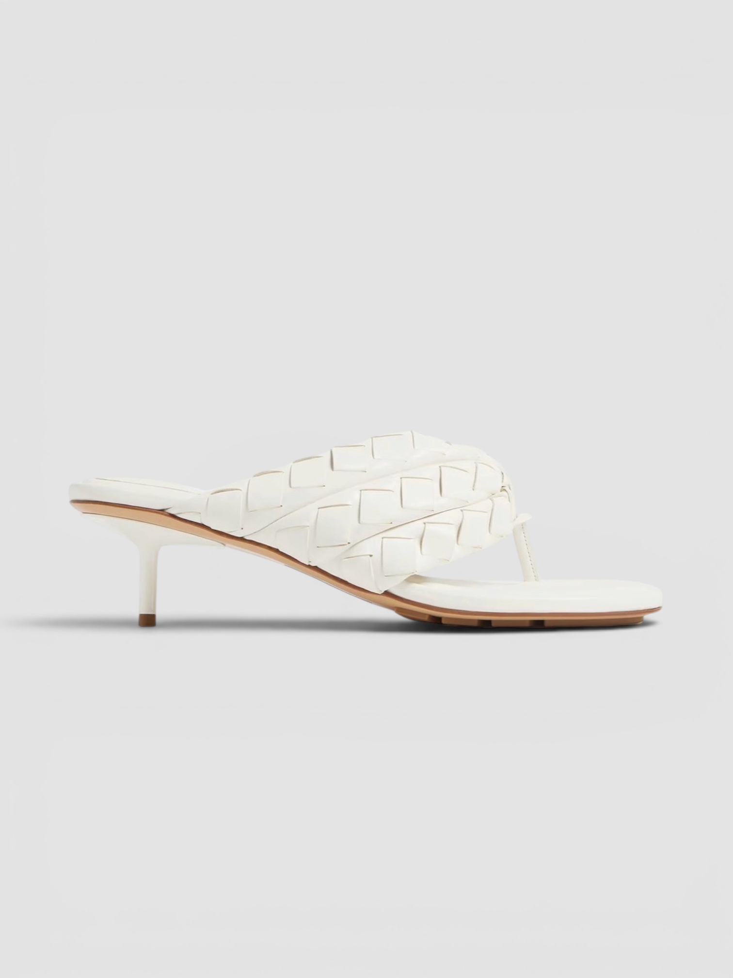 Bottega Veneta Salsa Thong in white. Styled by Sharon Lombardo for FDV Concierge.