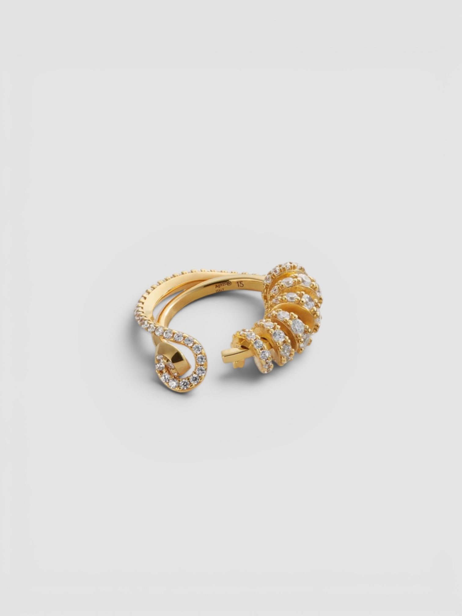 Bottega Veneta Twist Ring in yellow gold. Styled by Sharon Lombardo for FDV Concierge.
