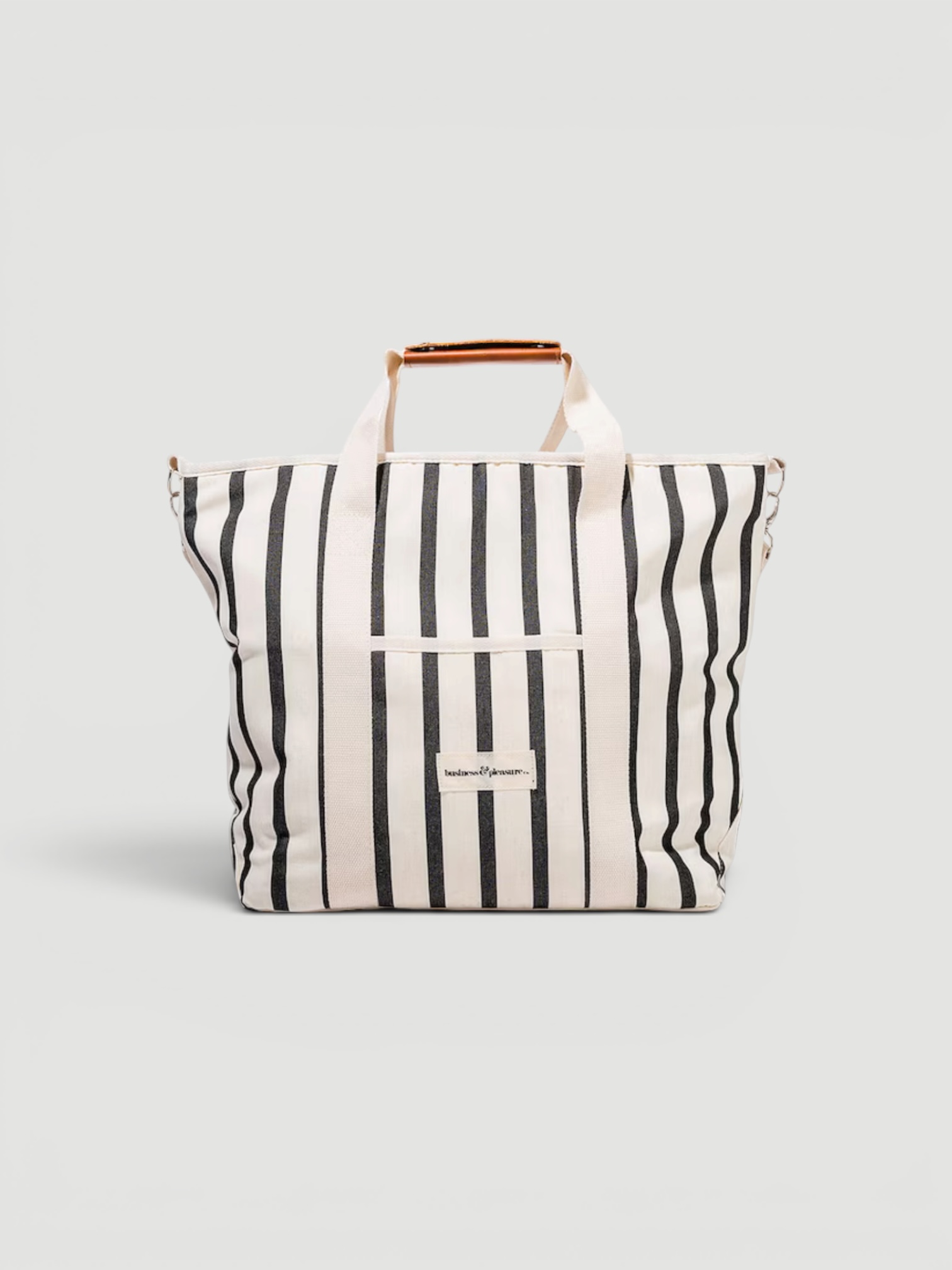 Business & Pleasure Co. Cooler Tote Bag in Monaco Black Stripe in monaco black stripe.