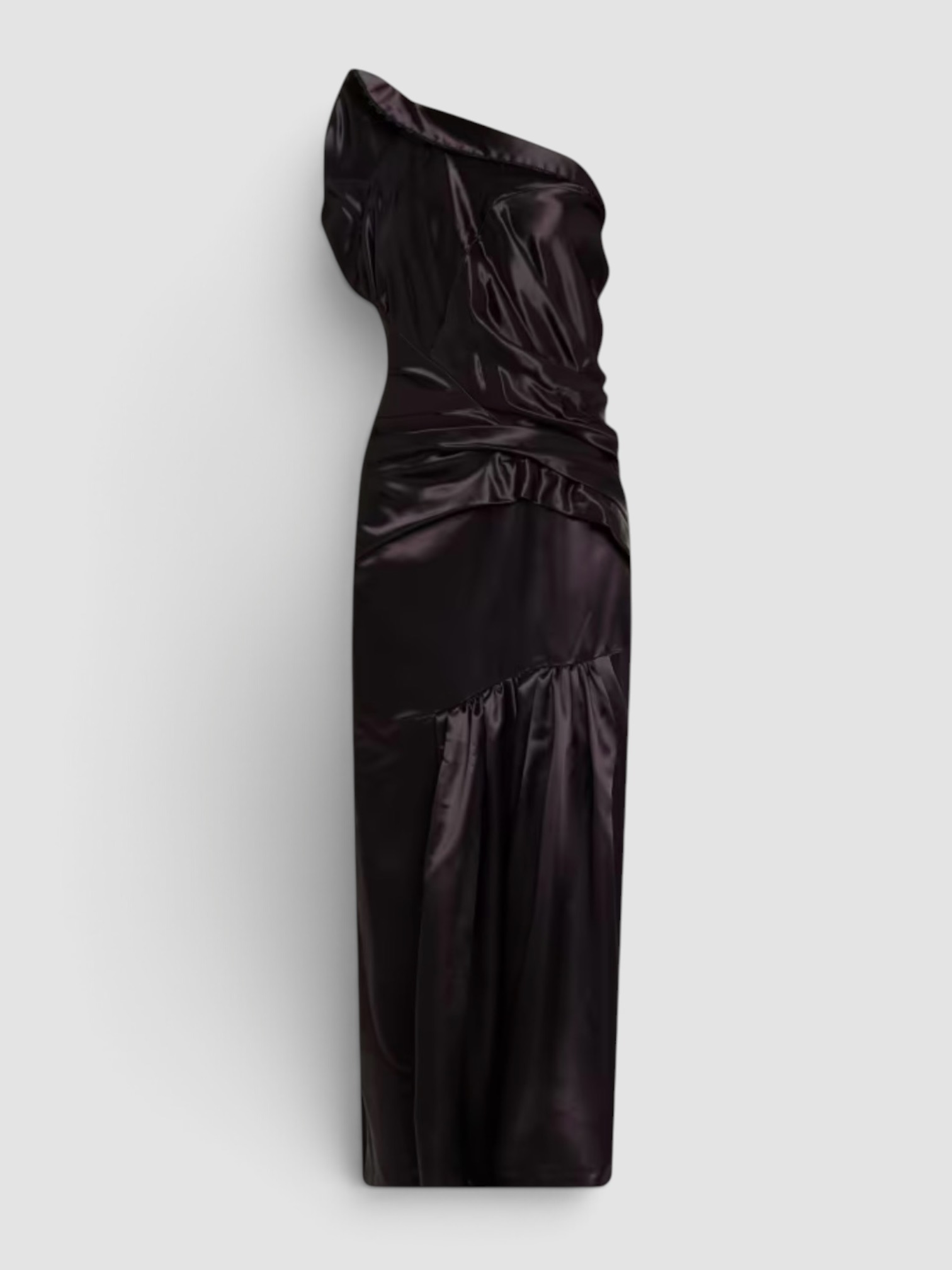 Dries Van Noten Damari One-Shoulder Pleated Dress in purple. Styled by Sharon Lombardo for FDV Concierge.