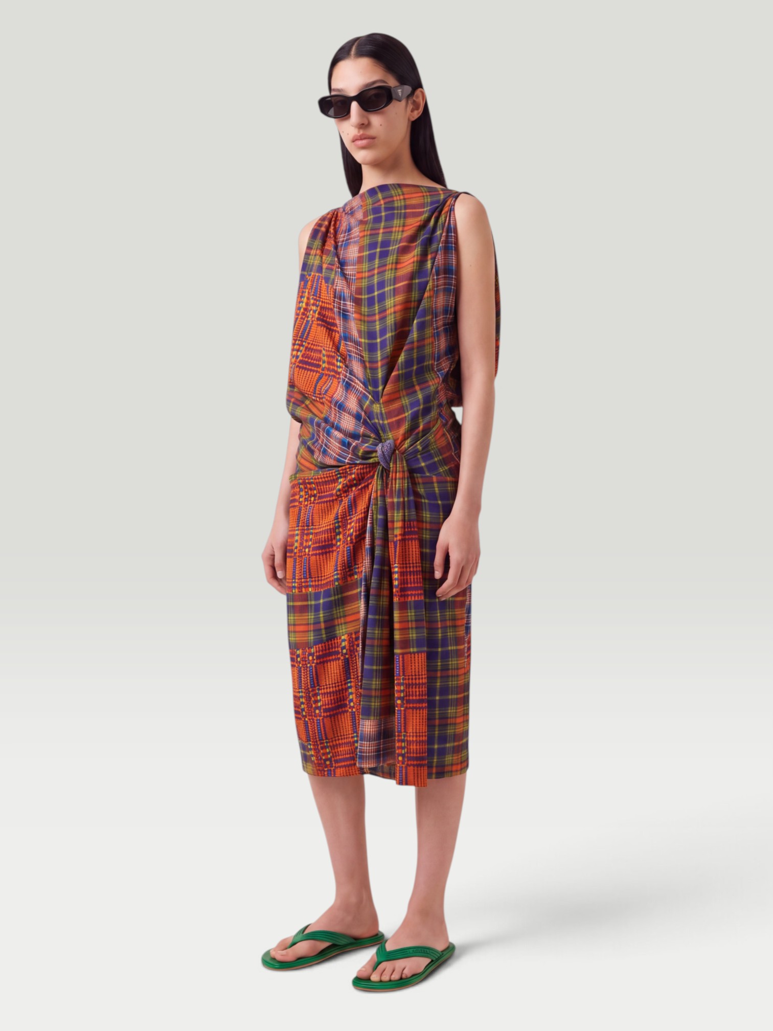 Dries Van Noten Daralyn Draped Midi Dress. Styled by Sharon Lombardo for FDV Concierge.
