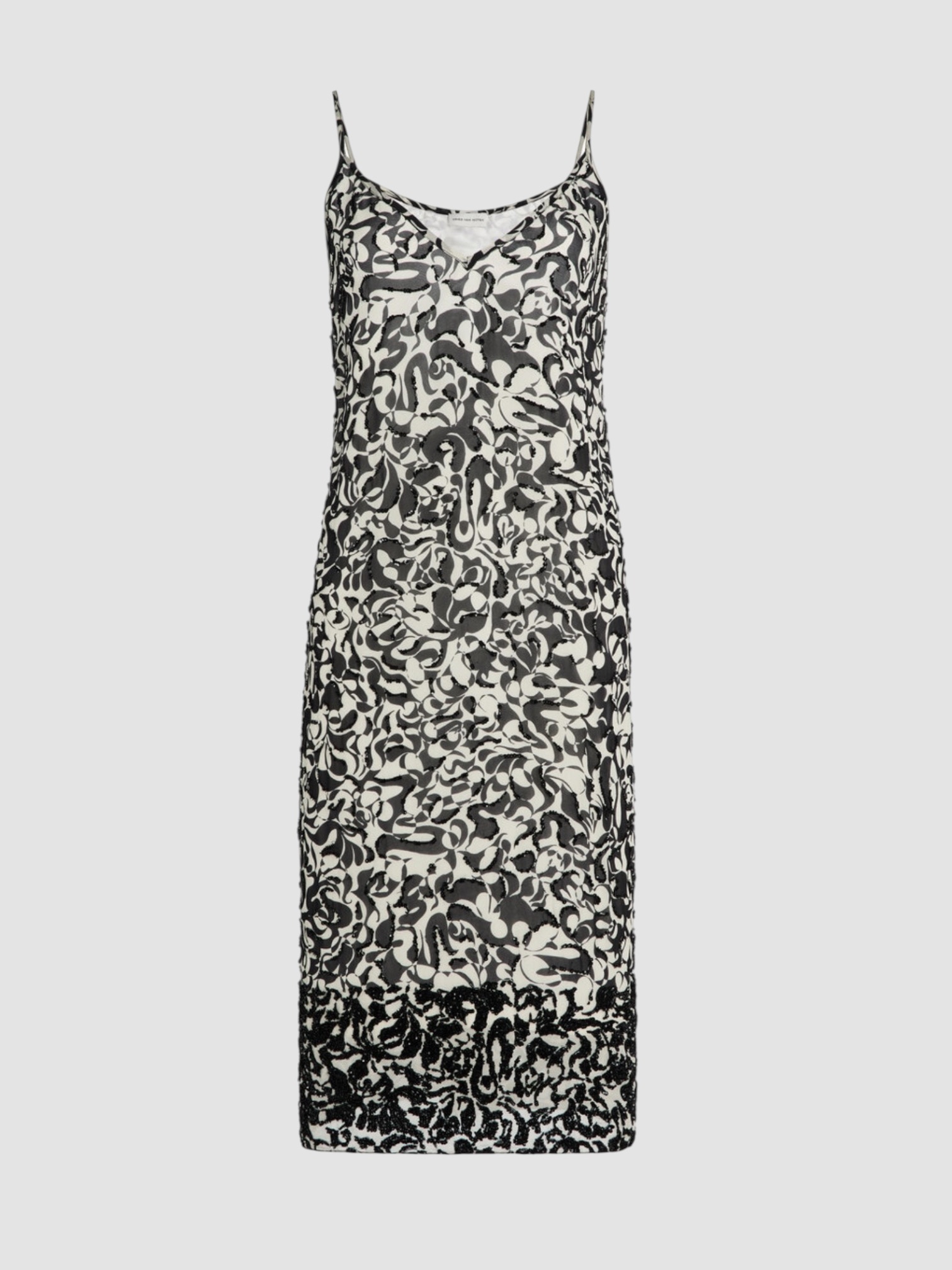 Dries Van Noten Denya Embellished Georgette Midi Dress in black. Styled by Sharon Lombardo for FDV Concierge.
