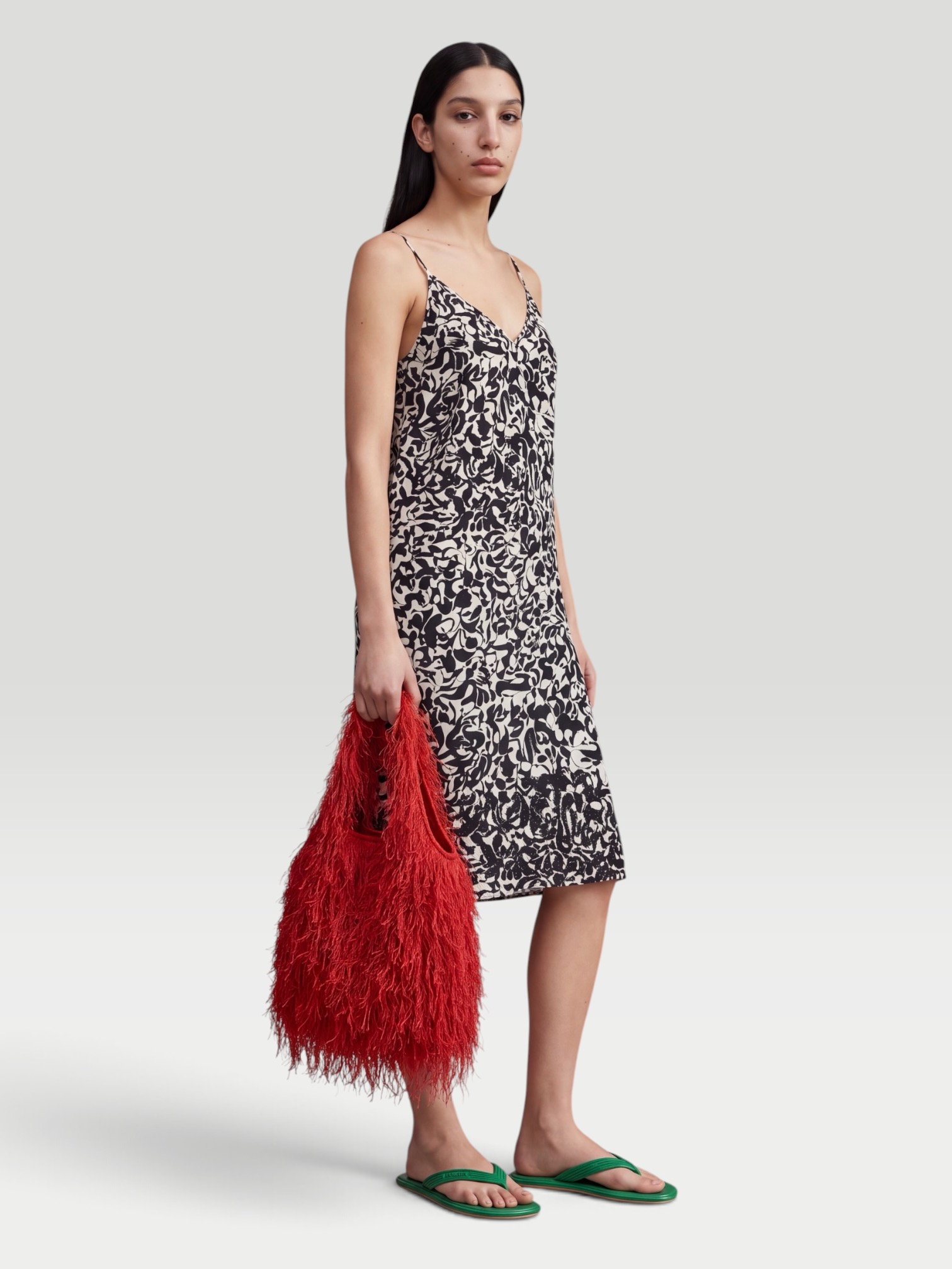 Dries Van Noten Denya Embellished Georgette Midi Dress in black. Styled by Sharon Lombardo for FDV Concierge.