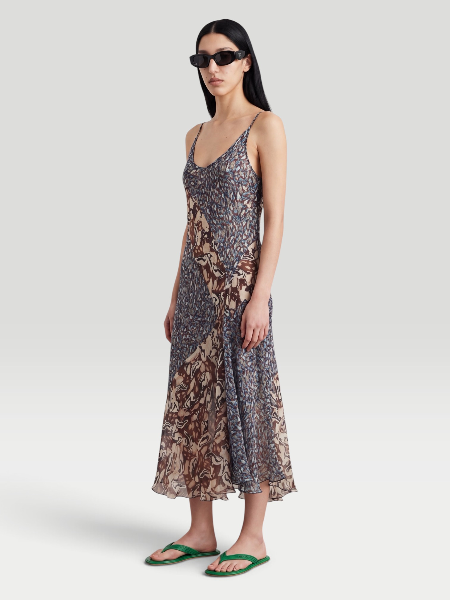 Dries Van Noten Dibelle Silk Midi Dress. Styled by Sharon Lombardo for FDV Concierge.