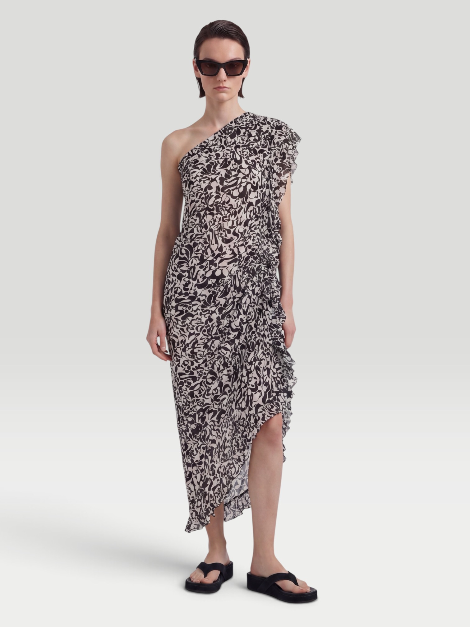 Dries Van Noten Dina Dress in black/cream. Styled by Sharon Lombardo for FDV Concierge.