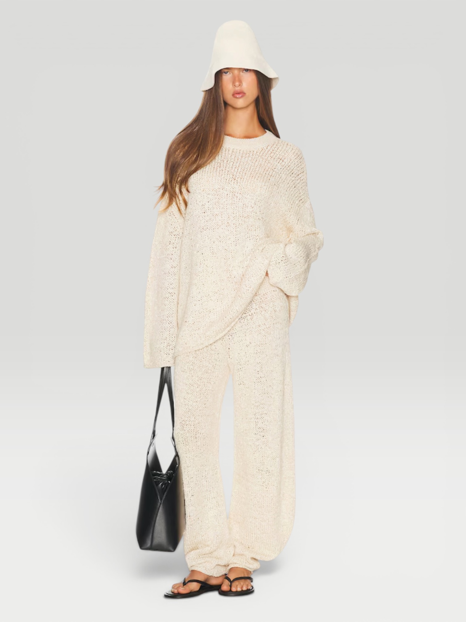 Helsa Janize Chunky Sweater in canvas. Styled by Sharon Lombardo for FDV Concierge.