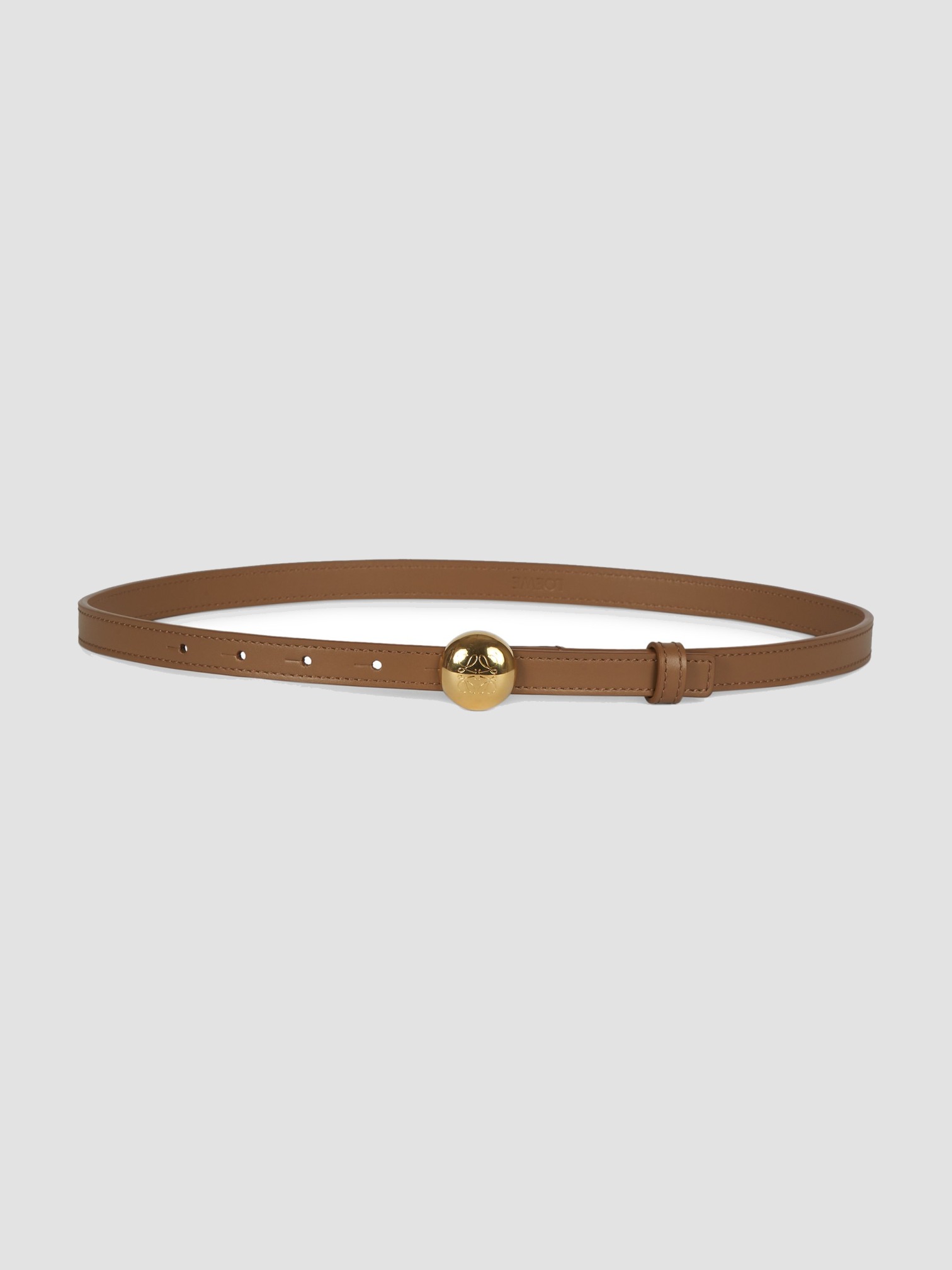 Loewe Pebble Leather Belt in oak/gold.
