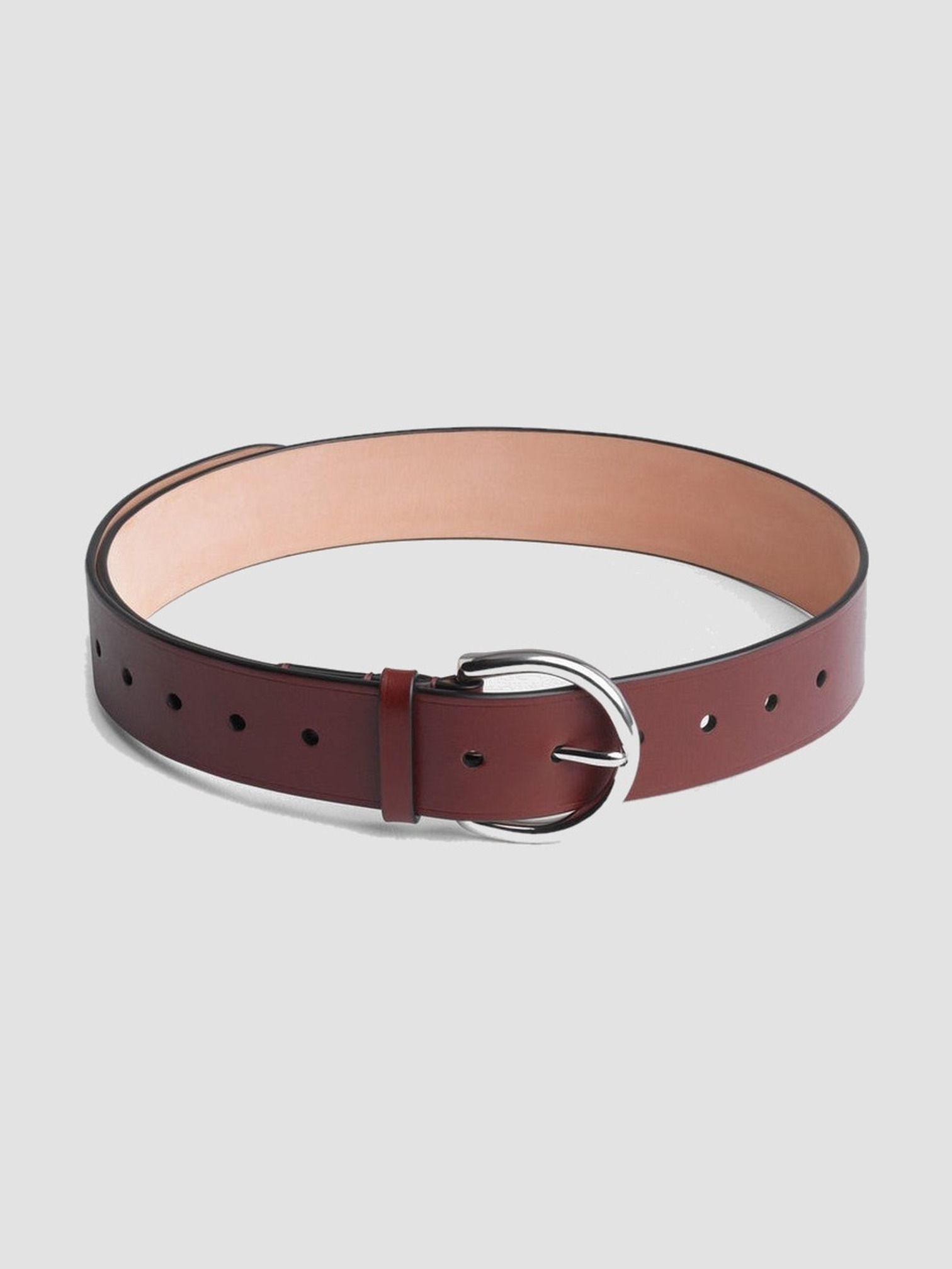 Phoebe Philo Leather Belt in cognac silver.