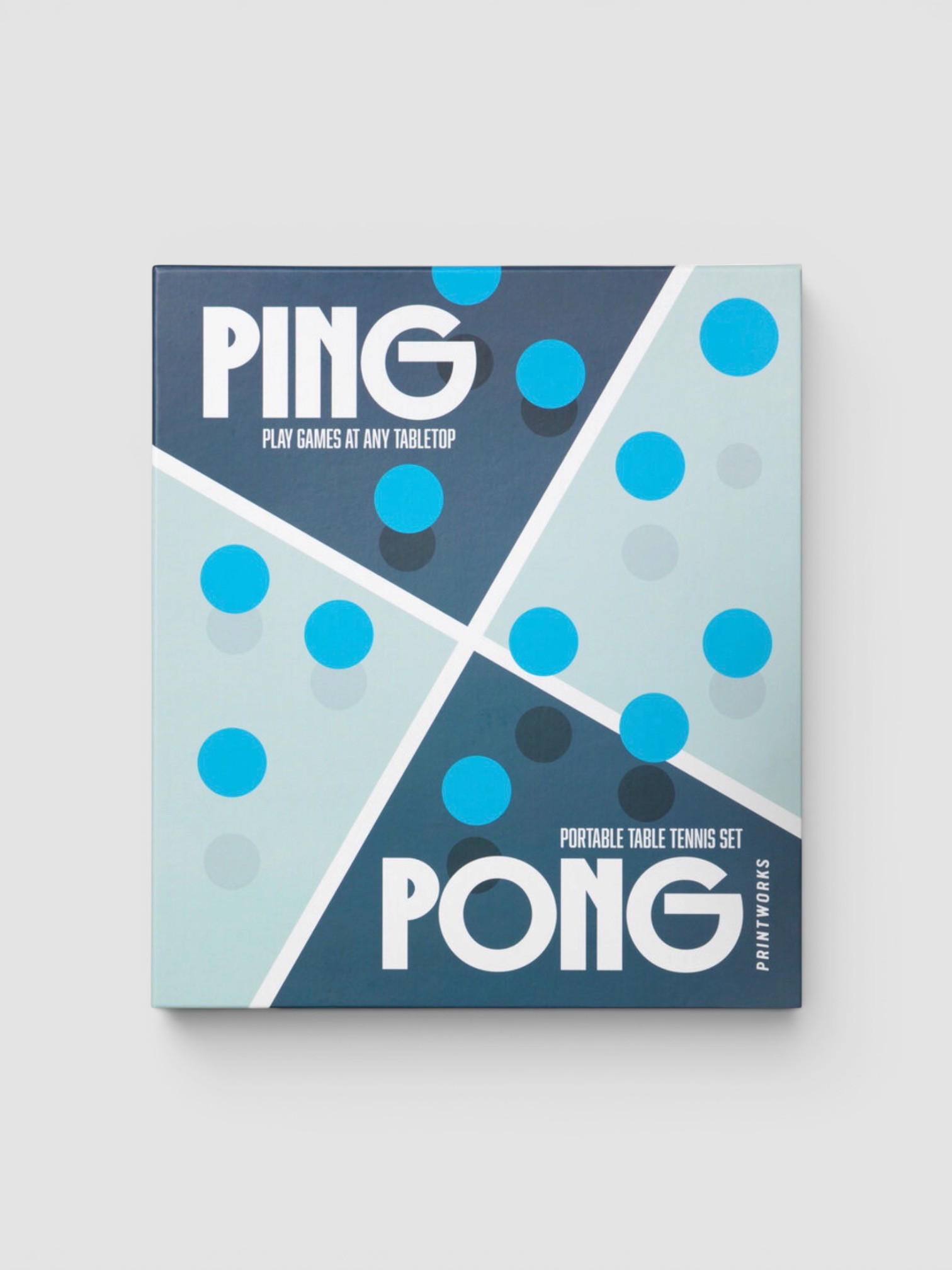 Printworks Portable Table Tennis Game Set in blue.