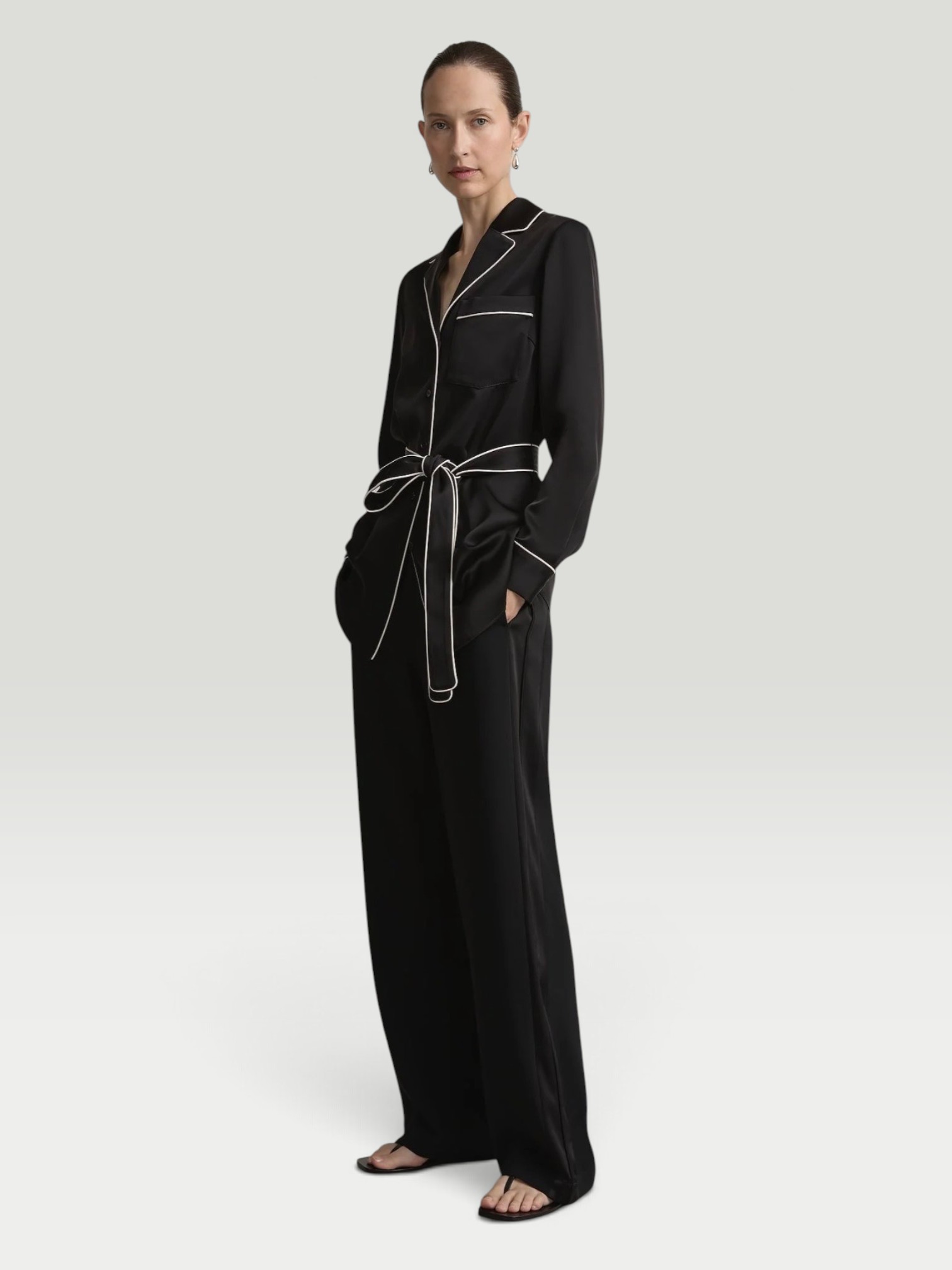 A.Emery The Ivy Shirt in black. Styled by Sharon Lombardo for FDV Concierge.