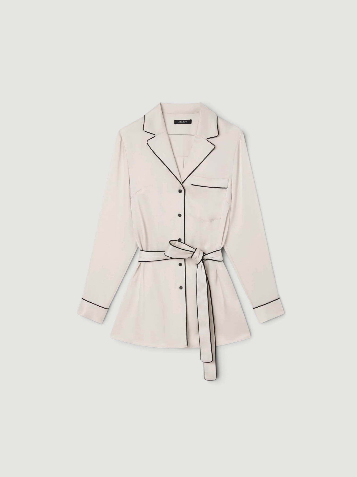 A.Emery The Ivy Shirt in white. Styled by Sharon Lombardo for FDV Concierge.