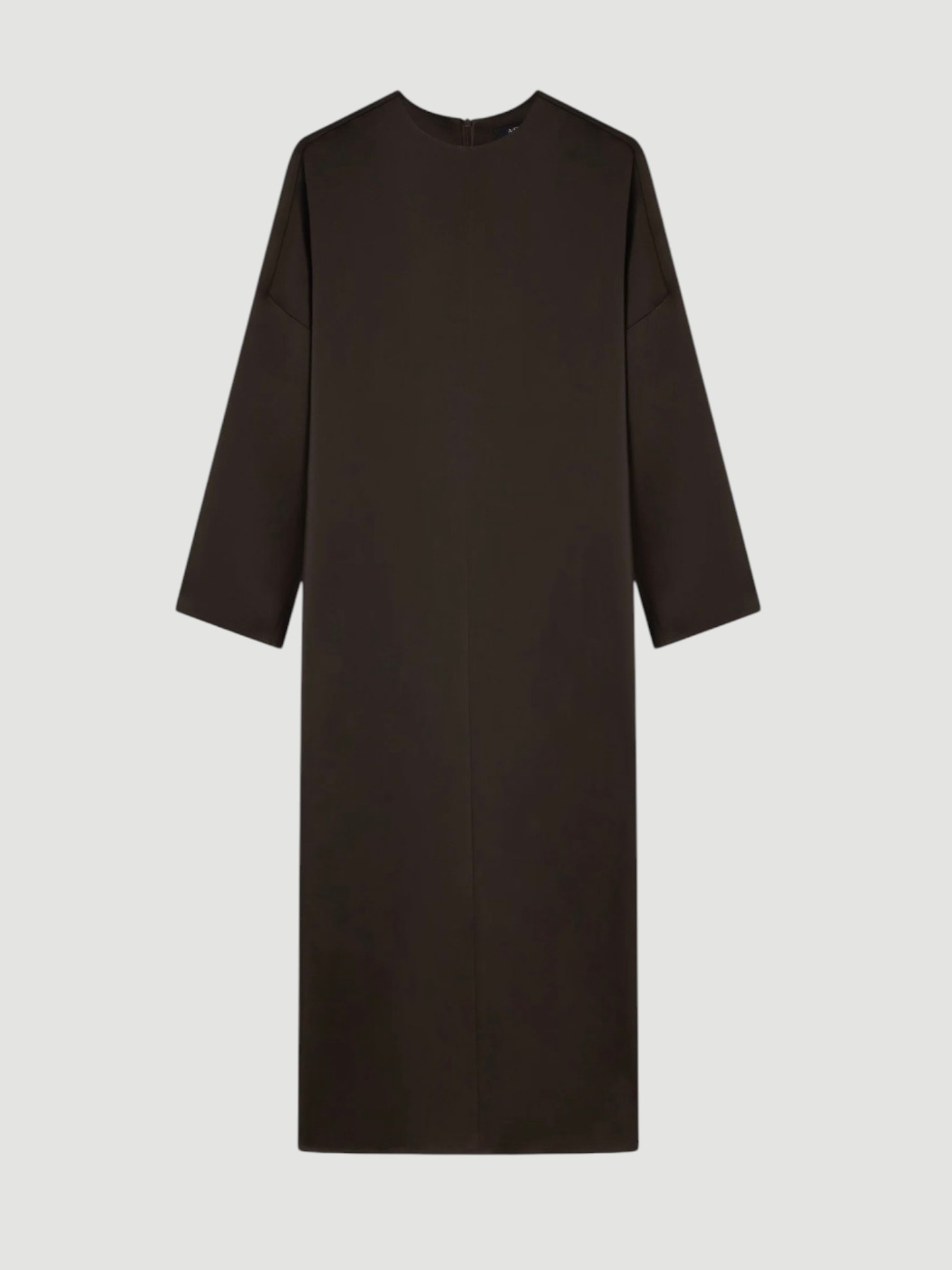 A.Emery The Sisco Dress in bistre, worn with Bottega Veneta Salsa Thong. Styled by Sharon Lombardo for FDV Concierge.