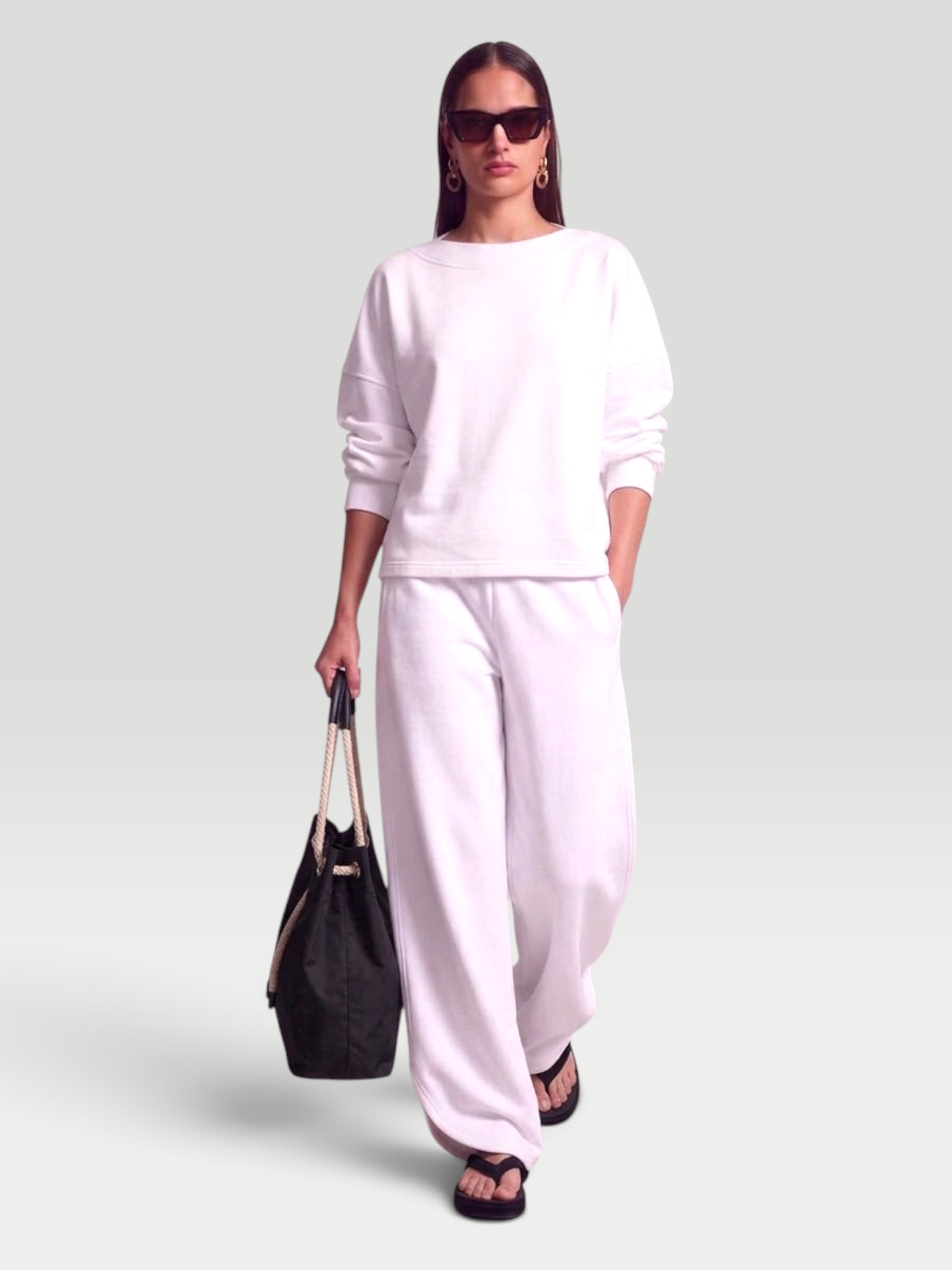 Alaïa Cotton Jersey Sweatpants in blanc. Styled by Sharon Lombardo for FDV Concierge.