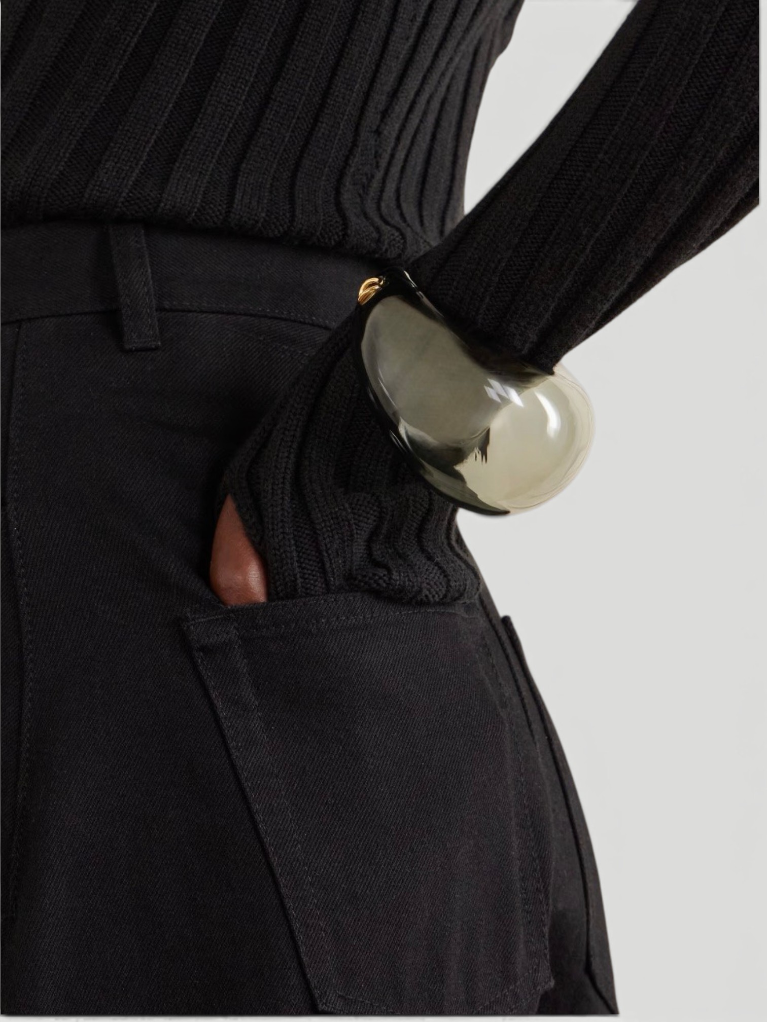 Alaïa Glass Cuff in storm. Styled by Sharon Lombardo for FDV Concierge.