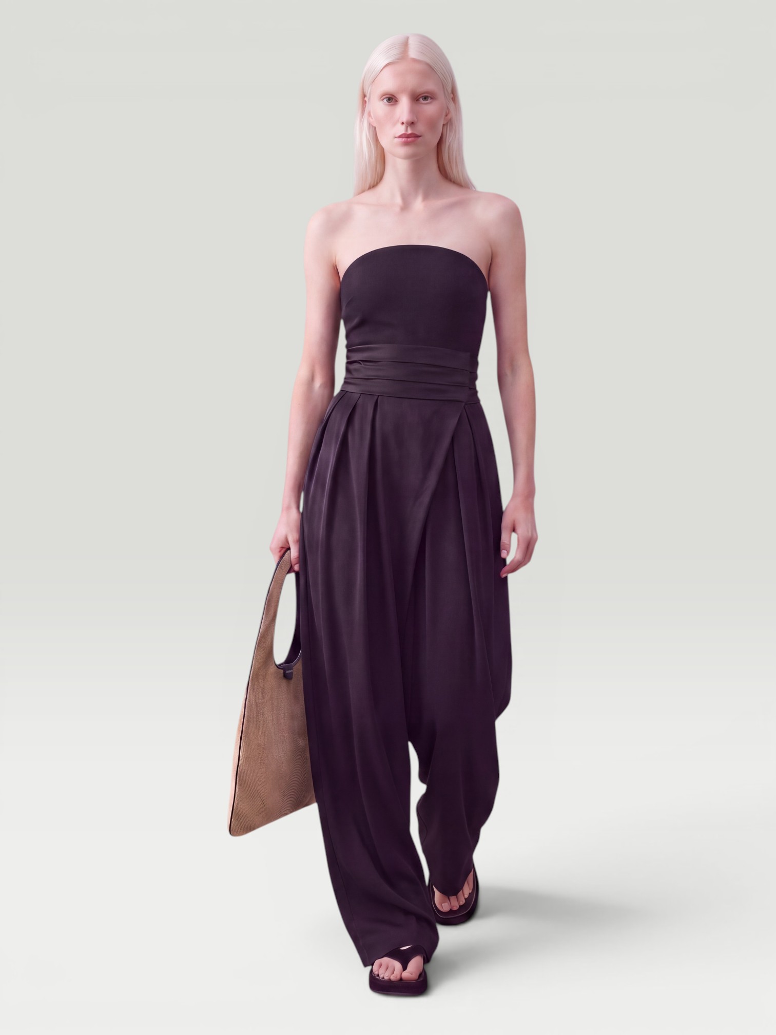 Alaïa Strapless Jersey Bodysuit in black. Styled by Sharon Lombardo for FDV Concierge.