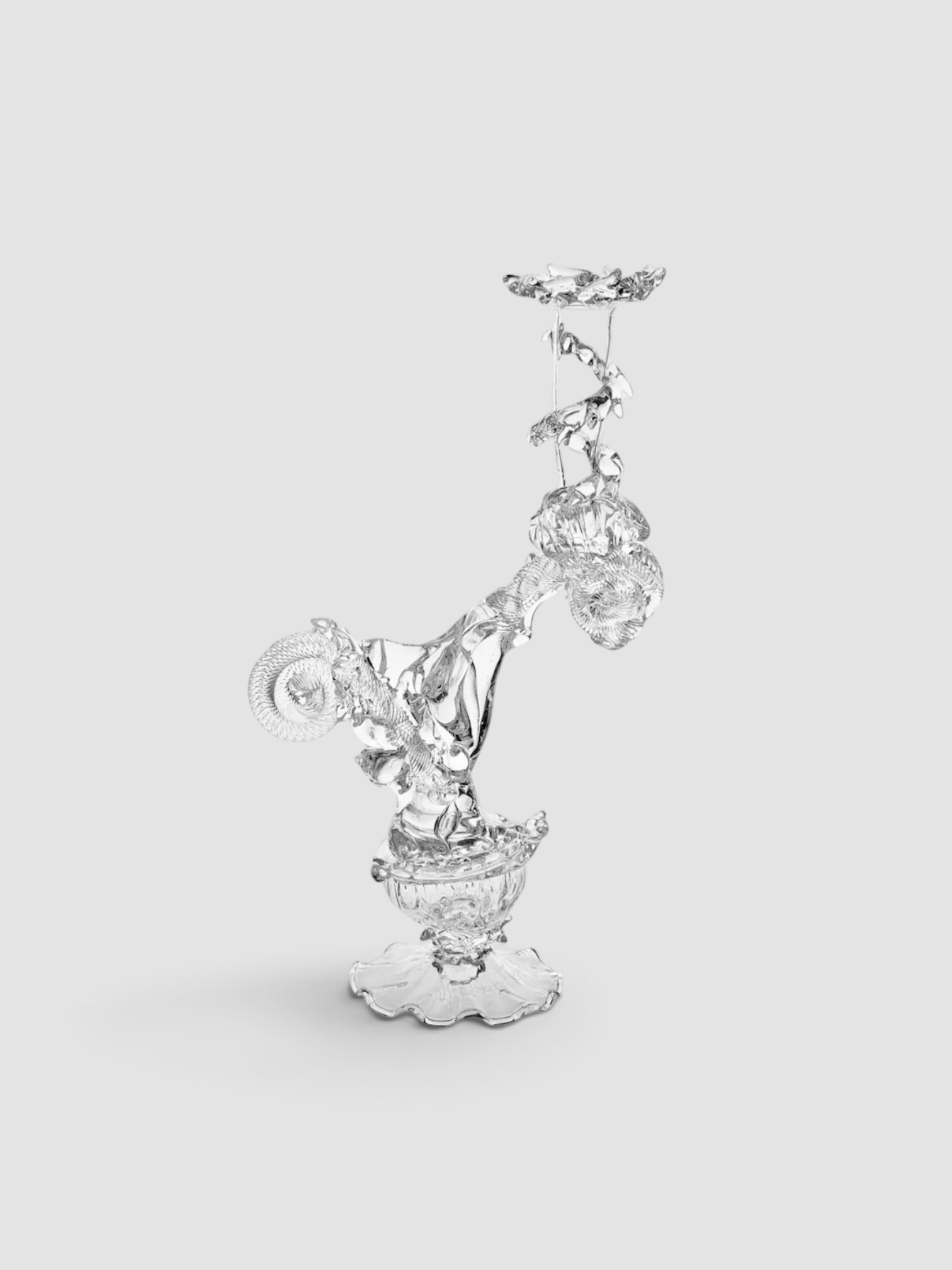 Alexander Kirkeby Crystal Candle Holder in transparent.