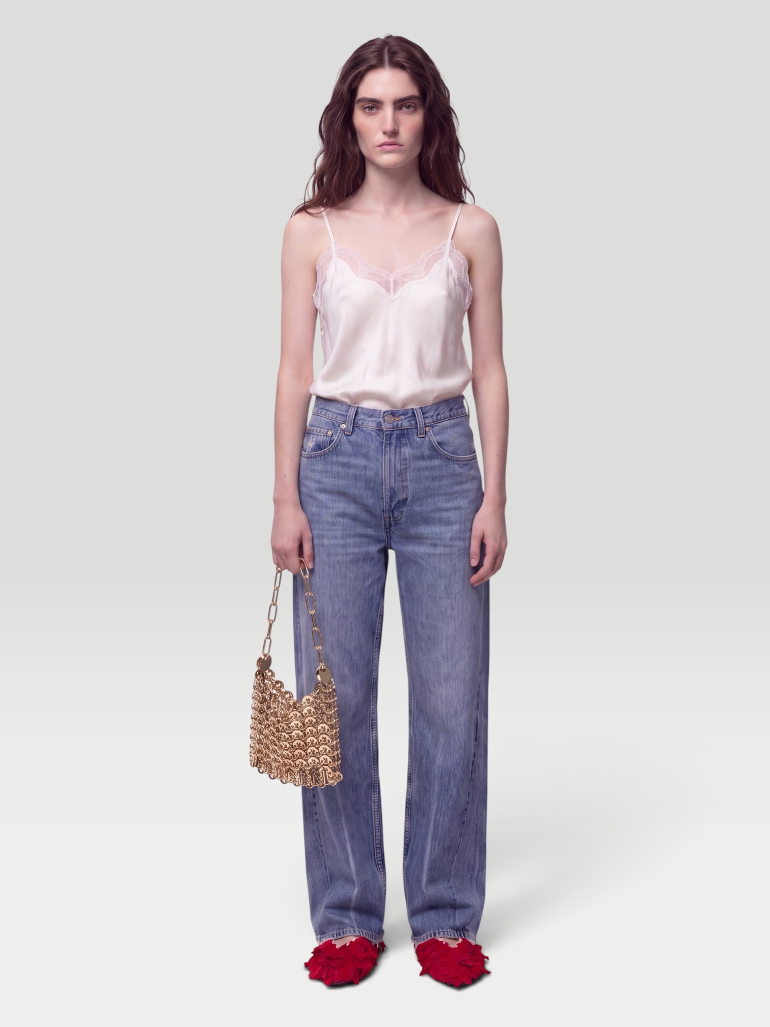 aligrace Vintage Brigette Jeans in light & medium. Styled by Sharon Lombardo for FDV Concierge.