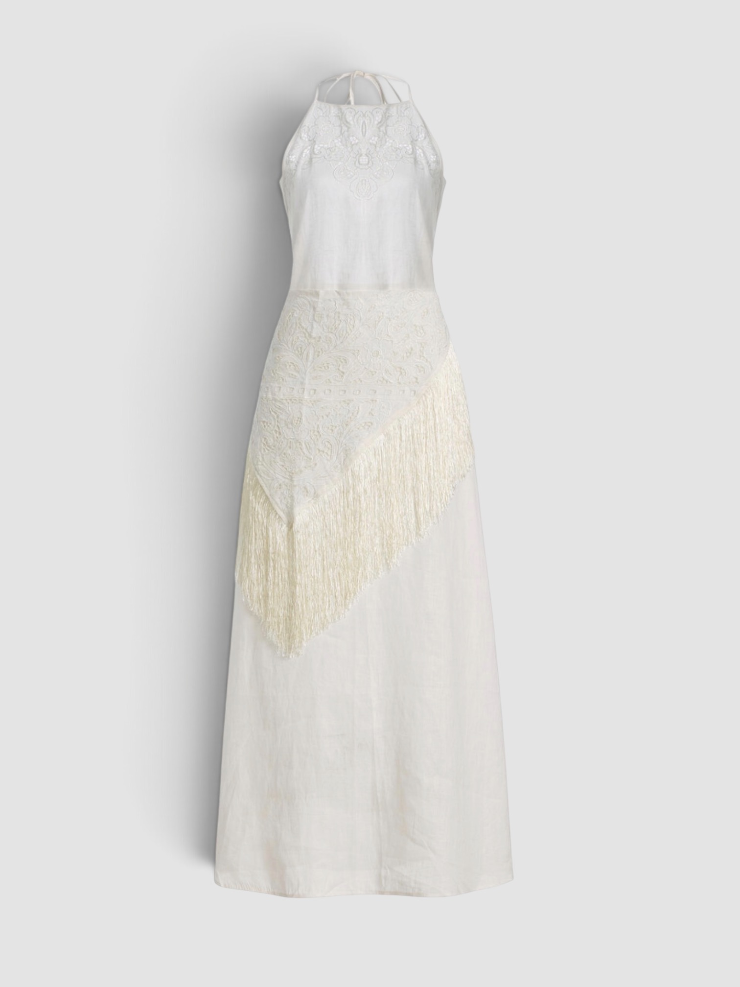 All That Remains Exclusive La Isla Josephina Dress with Apron in white. Styled by Sharon Lombardo for FDV Concierge.
