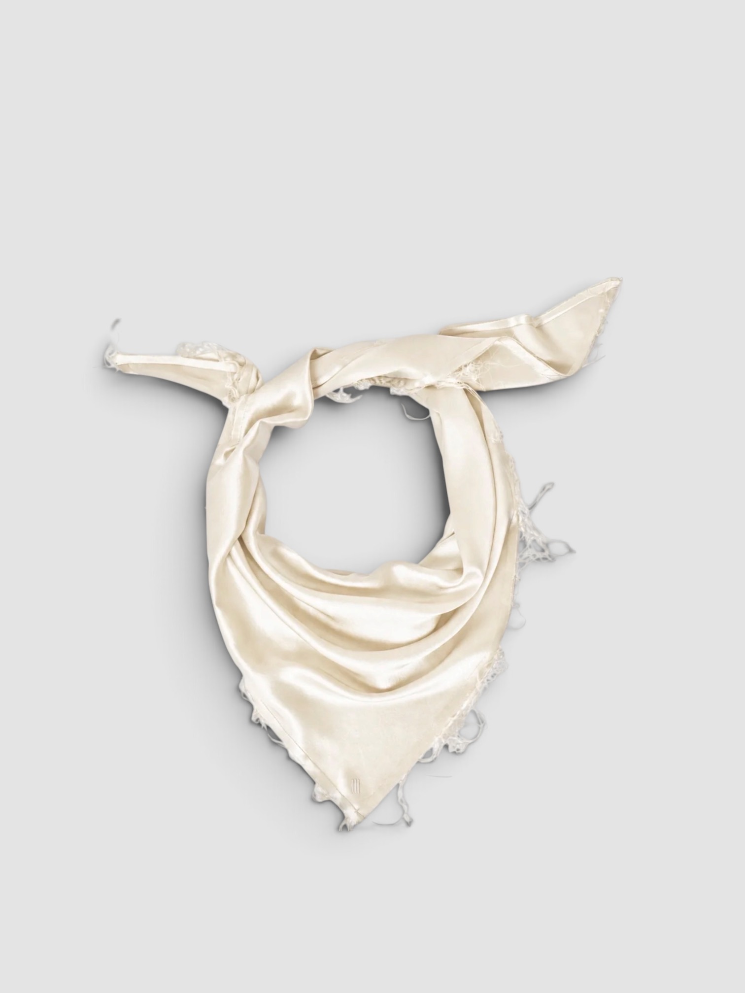 All Three Madeline Silk Scarf in off white.