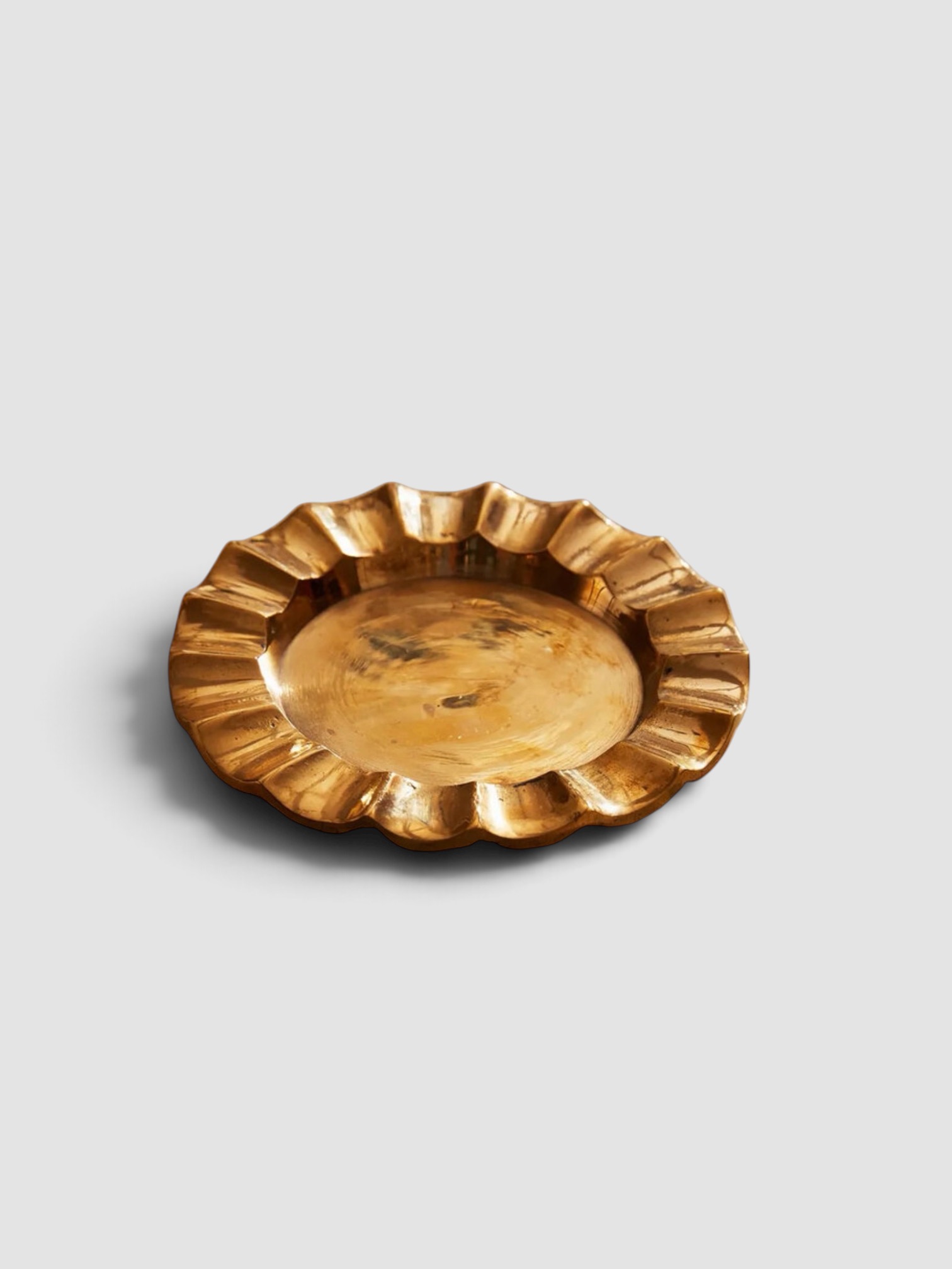 Anastasio Home Ava Brass Ash Tray in gold.