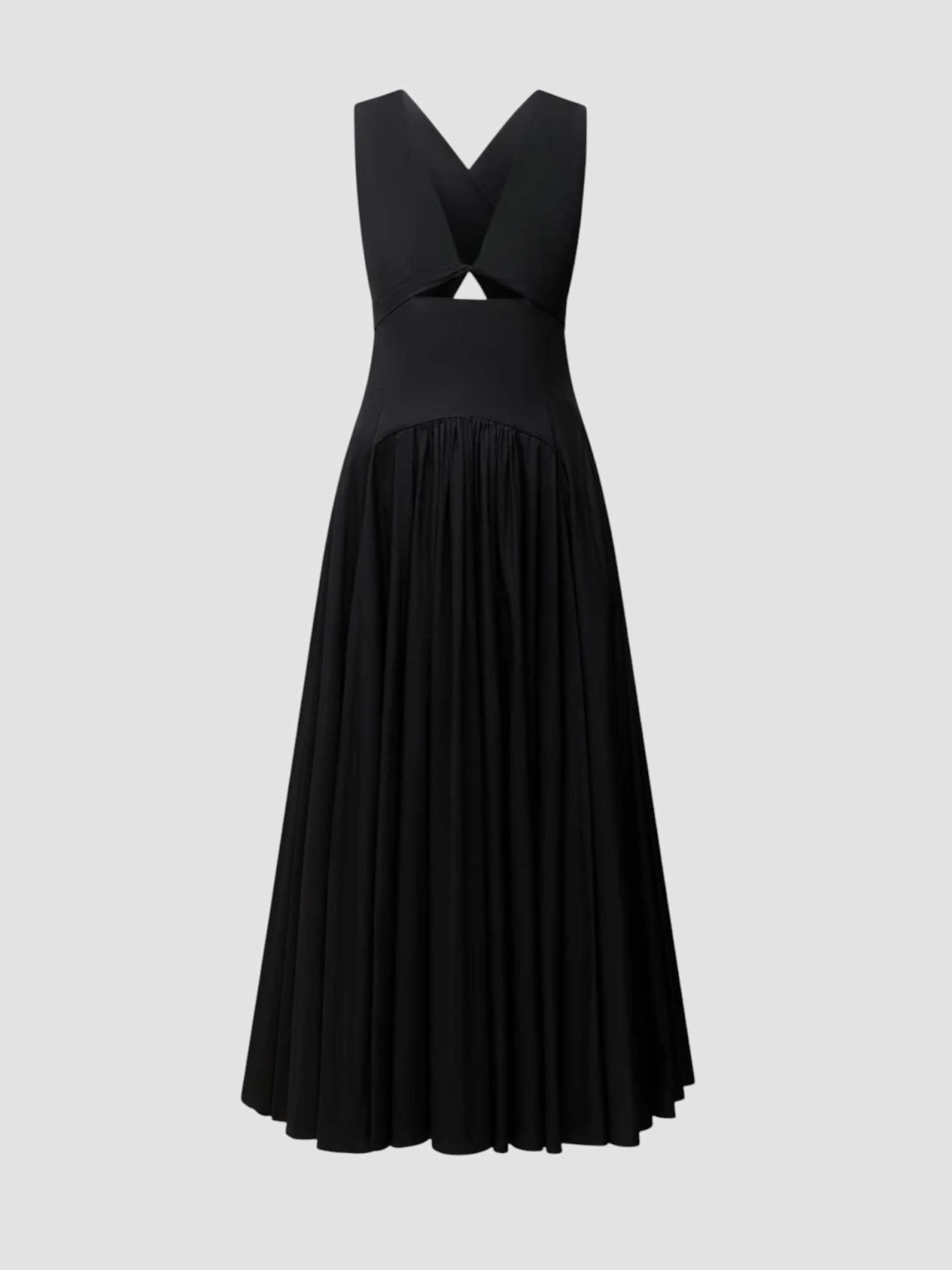 Another Tomorrow Cutout Circle Dress in black. Styled by Sharon Lombardo for FDV Concierge.