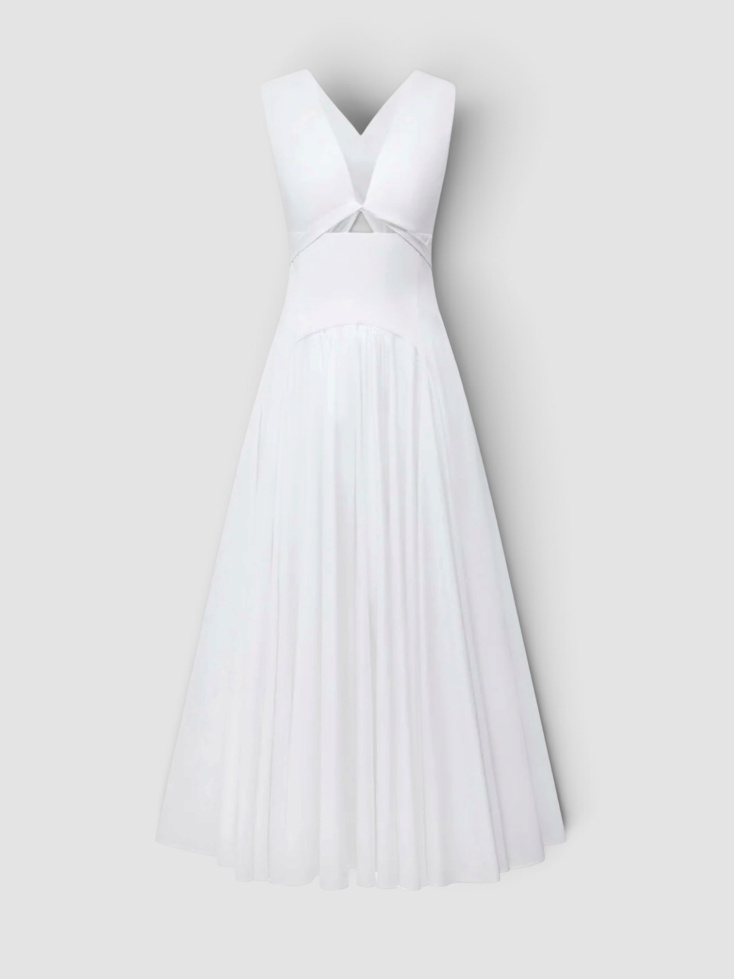 Another Tomorrow Cutout Circle Dress in white. Styled by Sharon Lombardo for FDV Concierge.