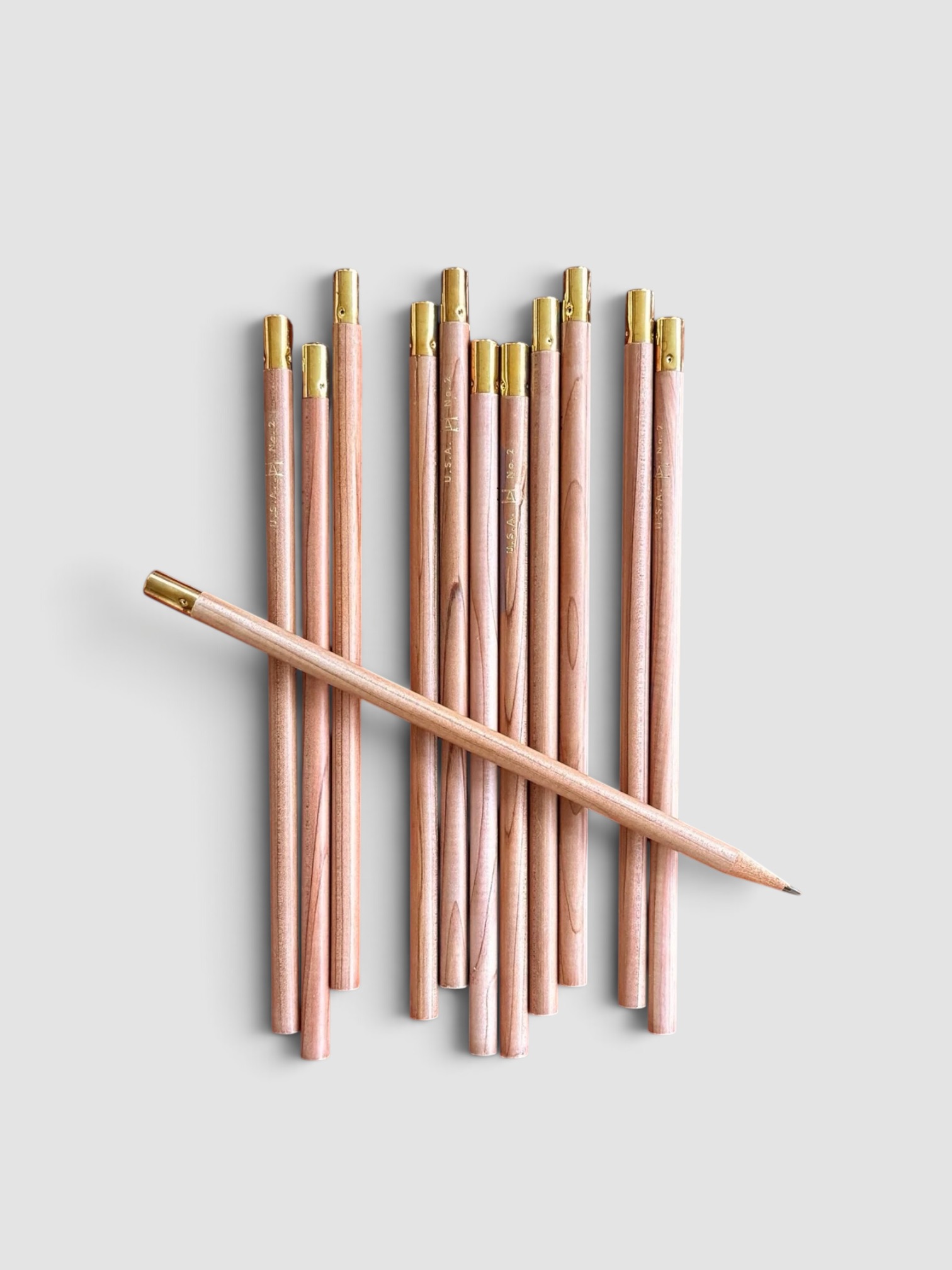 Appointed Bronze-tipped Natural Wood Pencils in natural.