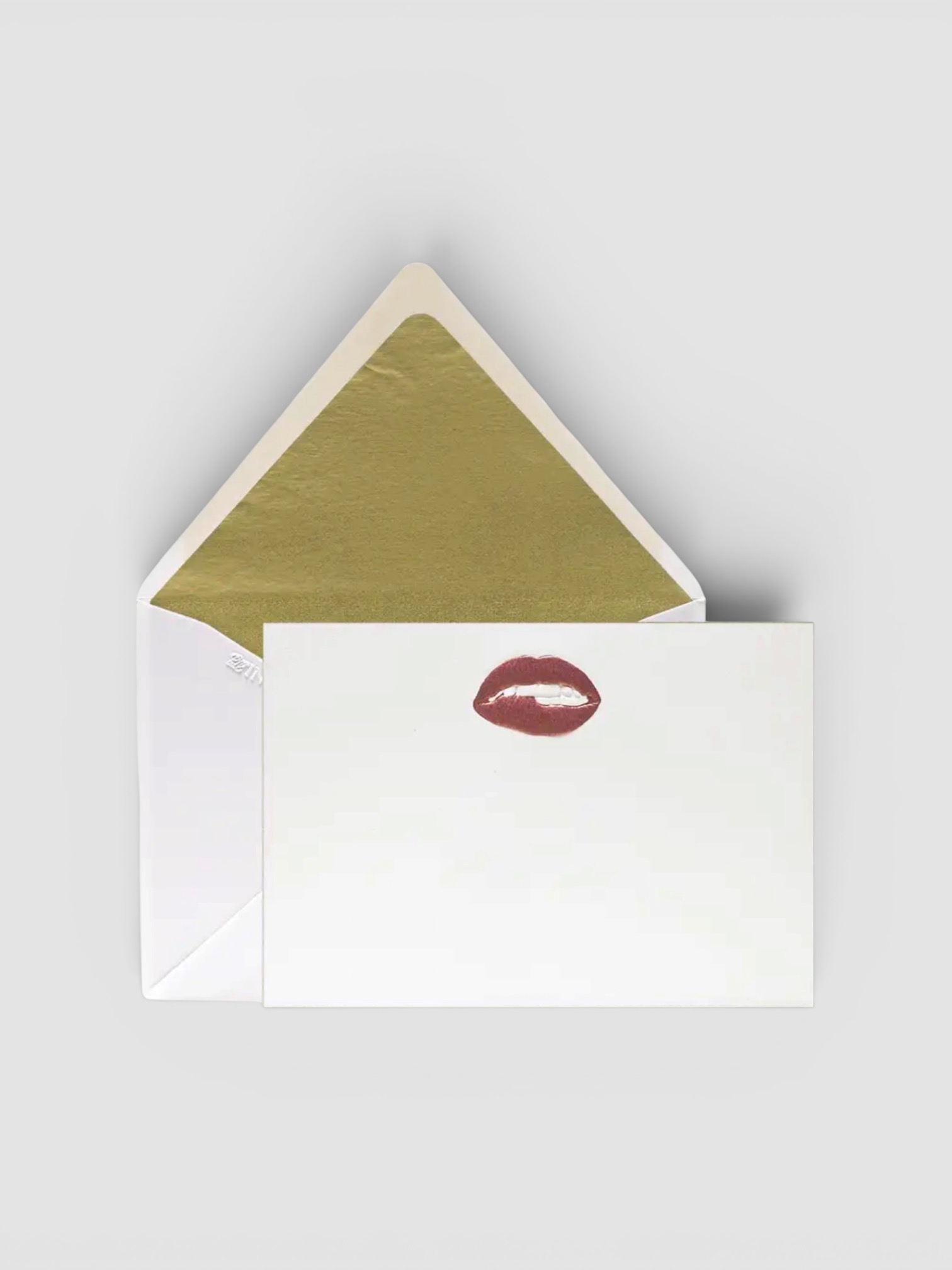 Bell'INVITO Pucker Lips Stationery Set in white.