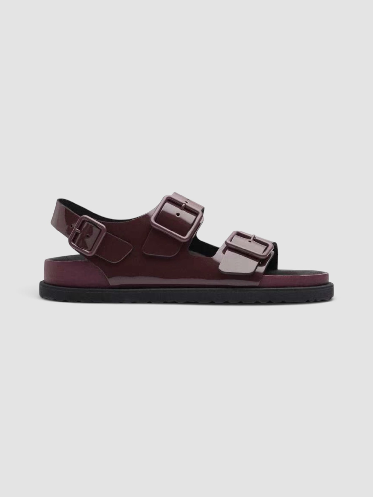 Birkenstock 1774 Milano Leather Patent in port.