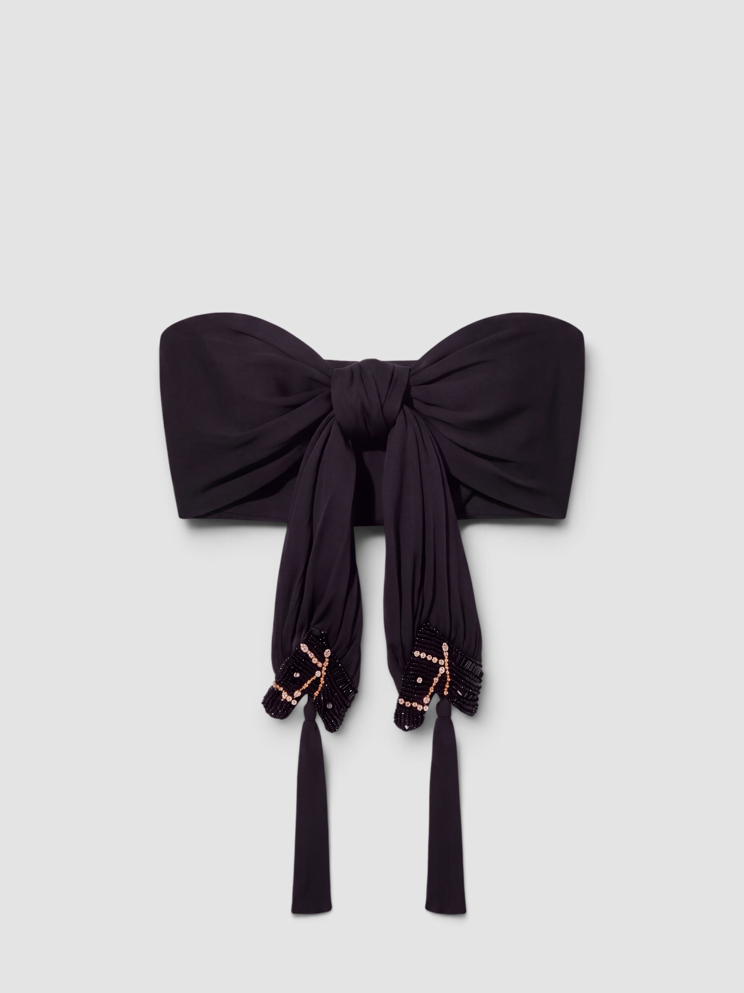 BODE Sequin Pony Scarf Top in black. Styled by Sharon Lombardo for FDV Concierge.