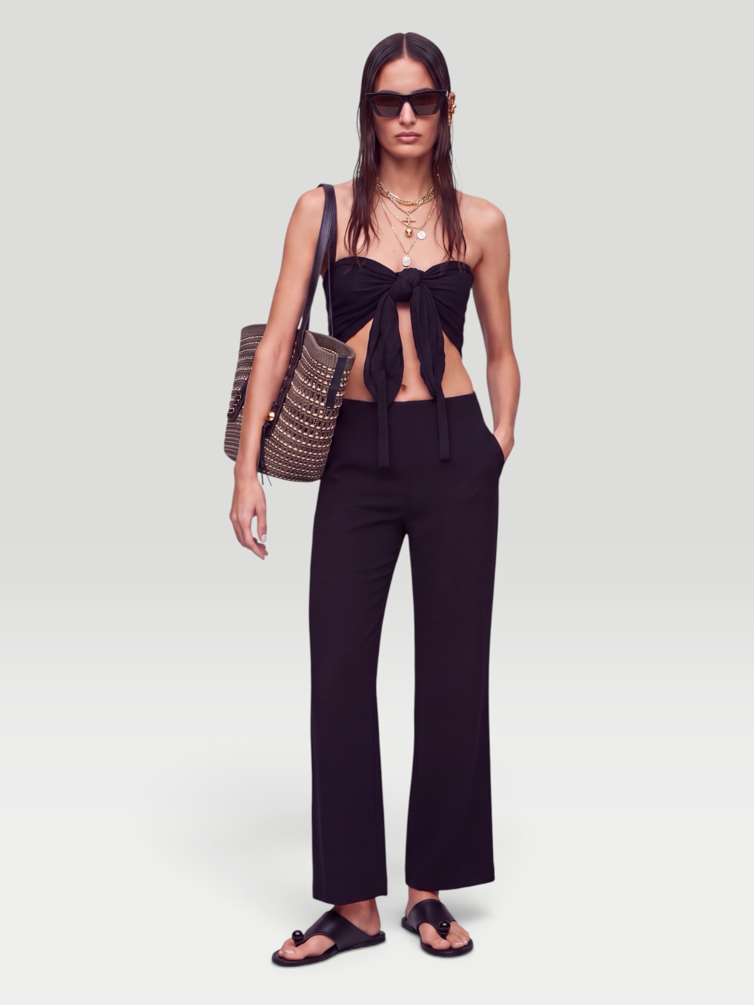 BODE Sequin Pony Scarf Top in black. Styled by Sharon Lombardo for FDV Concierge.