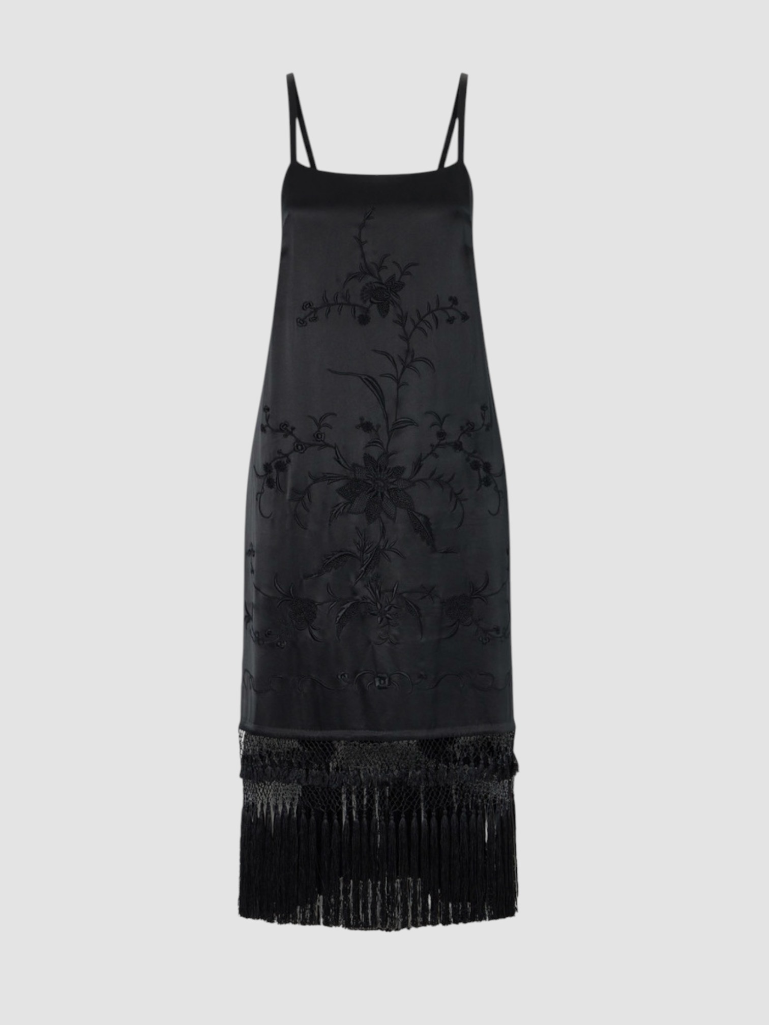 BODE Worcester Fringe Dress in black. Styled by Sharon Lombardo for FDV Concierge.