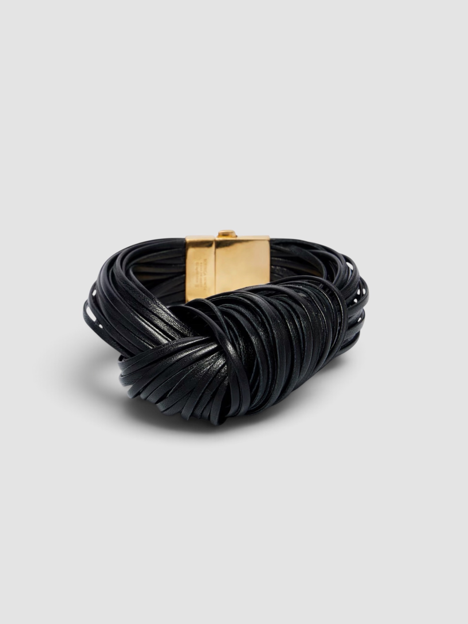 Bottega Veneta Leather Bracelet in black.
