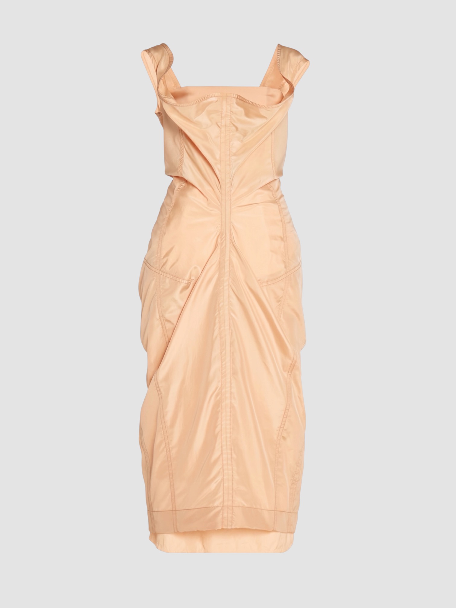 Bottega Veneta Washed Silk Taffeta Dress in gold/khaki. Styled by Sharon Lombardo for FDV Concierge.
