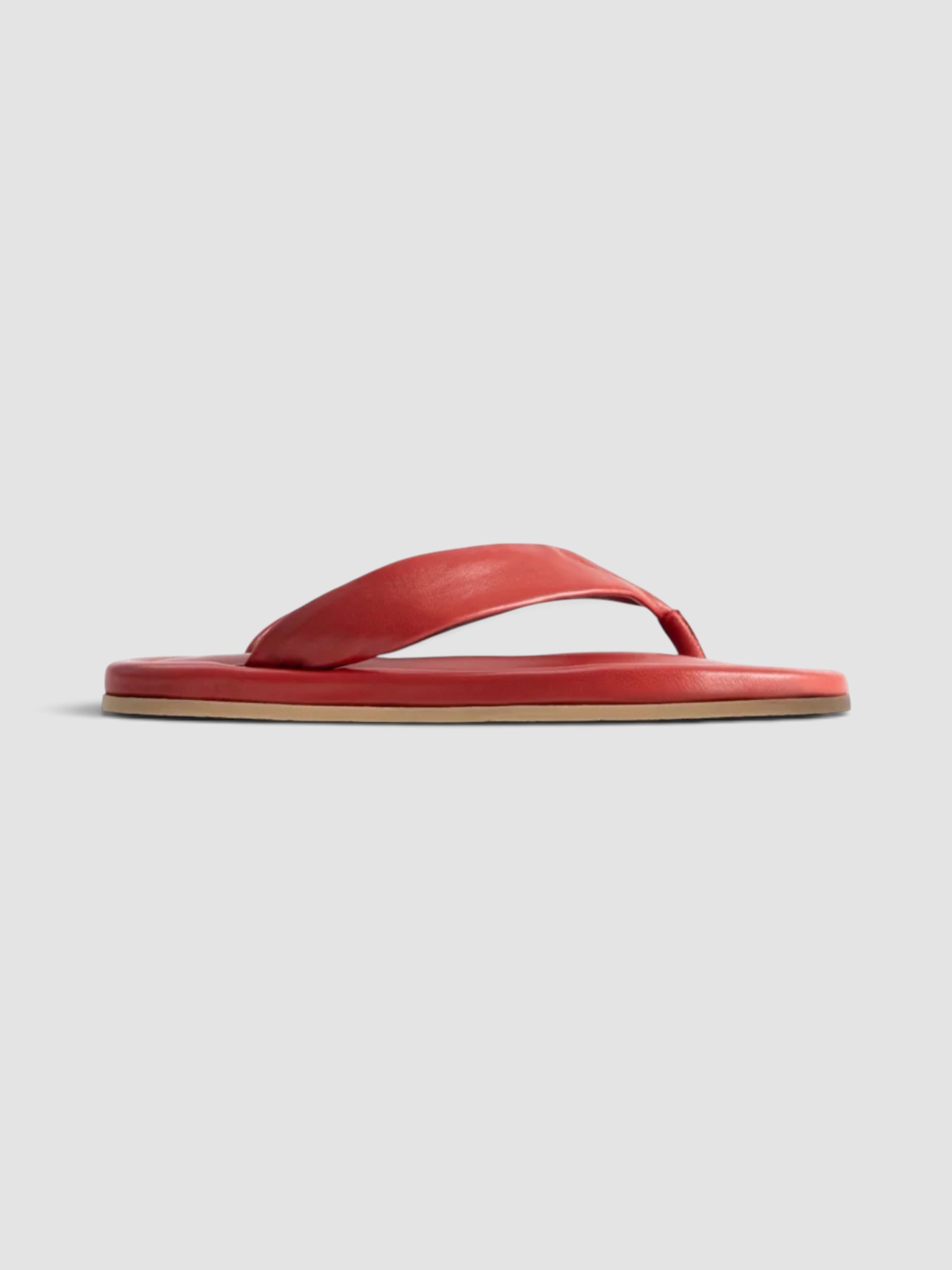 BY FAR Dasha 2.0 Flip-Flop Sandal in blood red.