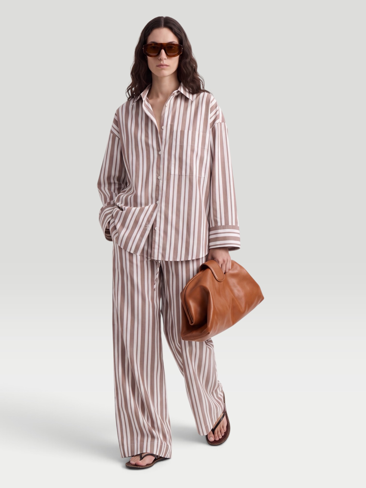 By Malene Birger Tiamo Cotton Pants in panel stripe. Styled by Sharon Lombardo for FDV Concierge.
