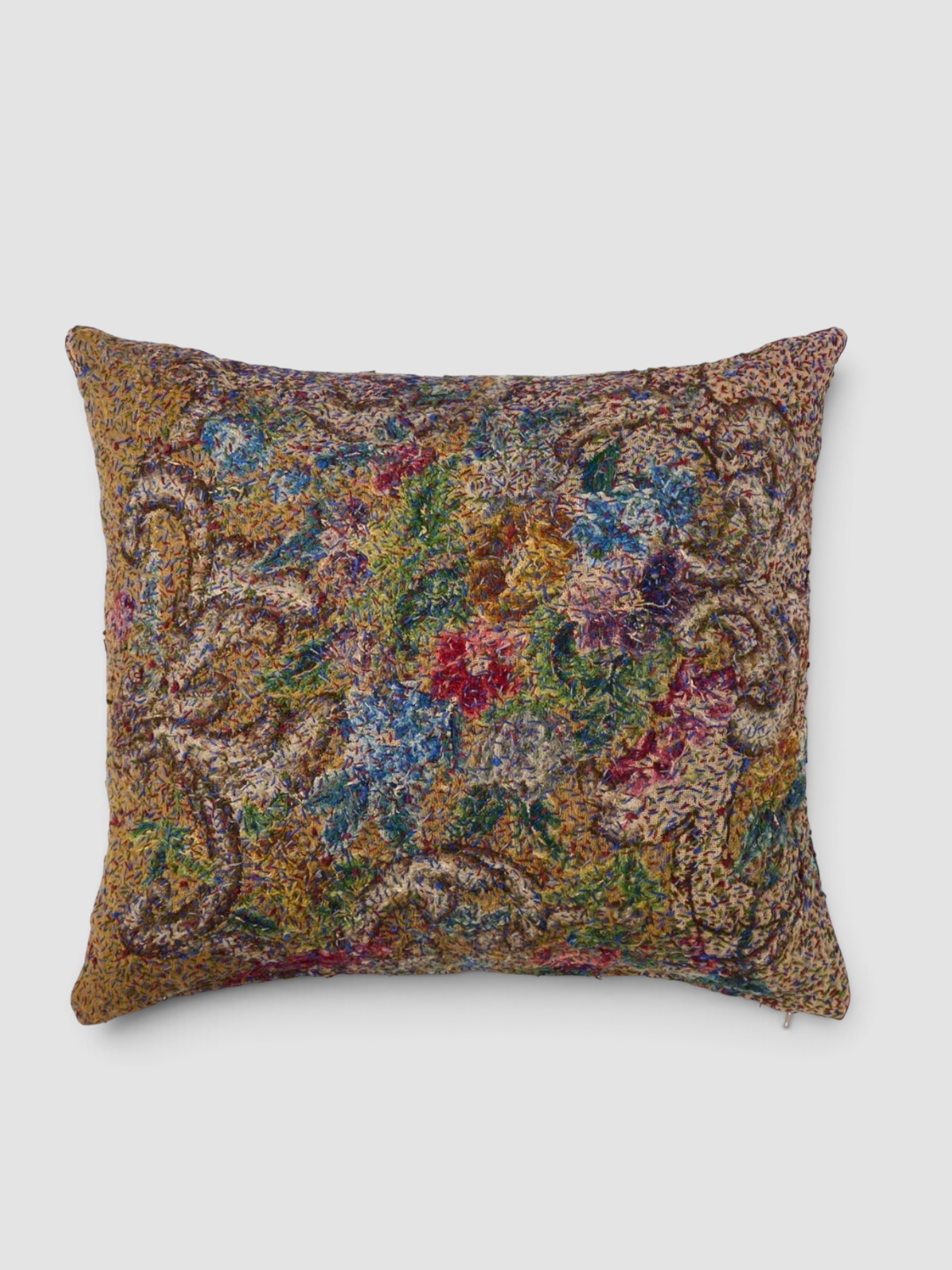 By Walid 19th-Century French Needlepoint Damask Cushion (23in/58cm) in multiple.