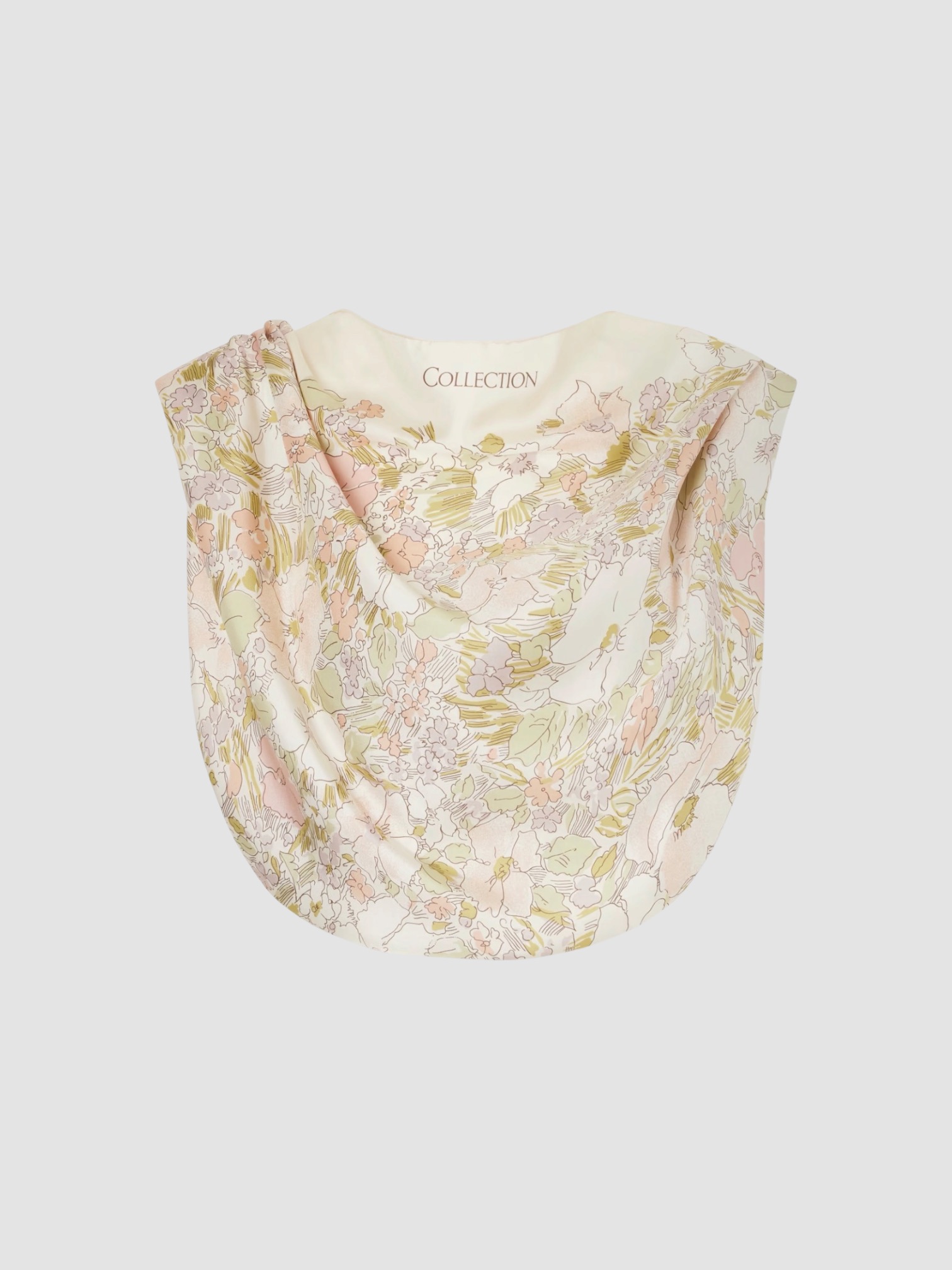 Calvin Klein Collection Frances Floral-Print Silk Cropped Tank in cream floral. Styled by Sharon Lombardo for FDV Concierge.