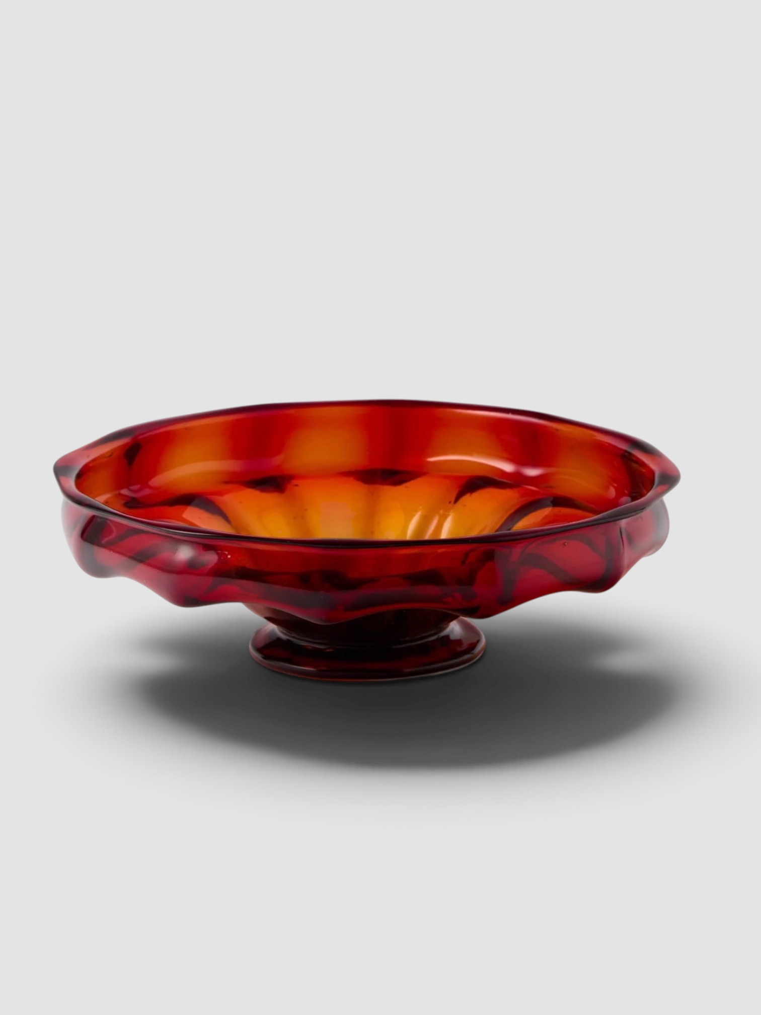 Cappellini 1920 Glass Bowl in red and orange.
