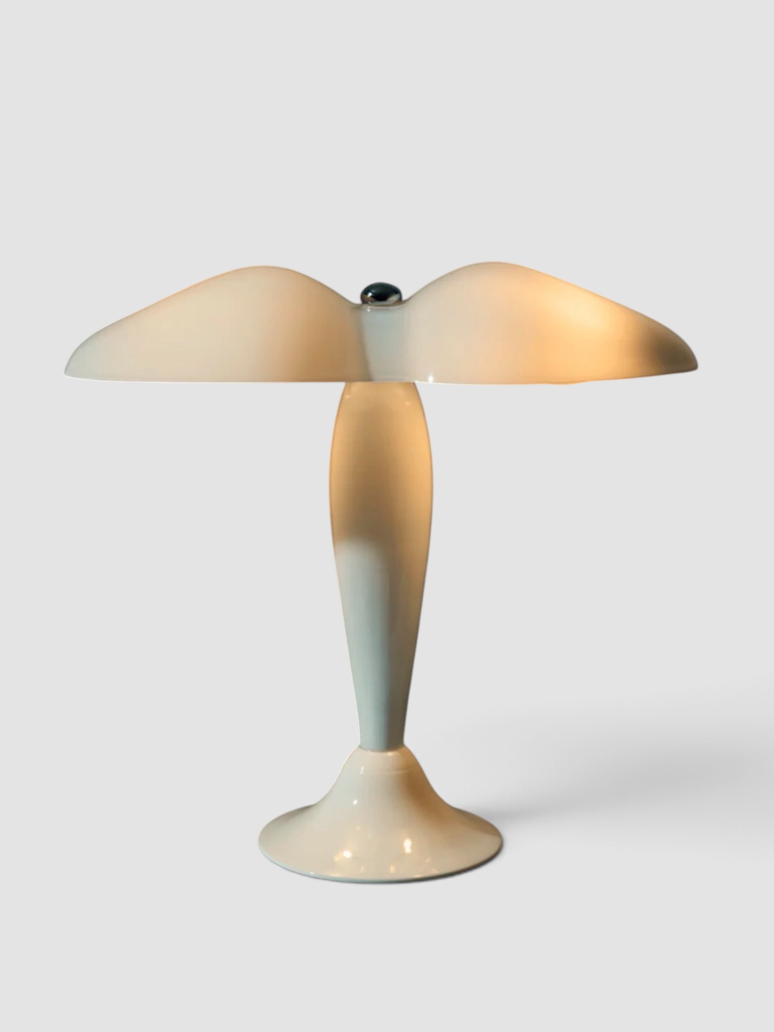Carlo Moretti Office Hand-Blown Murano Glass Table Lamp in white.