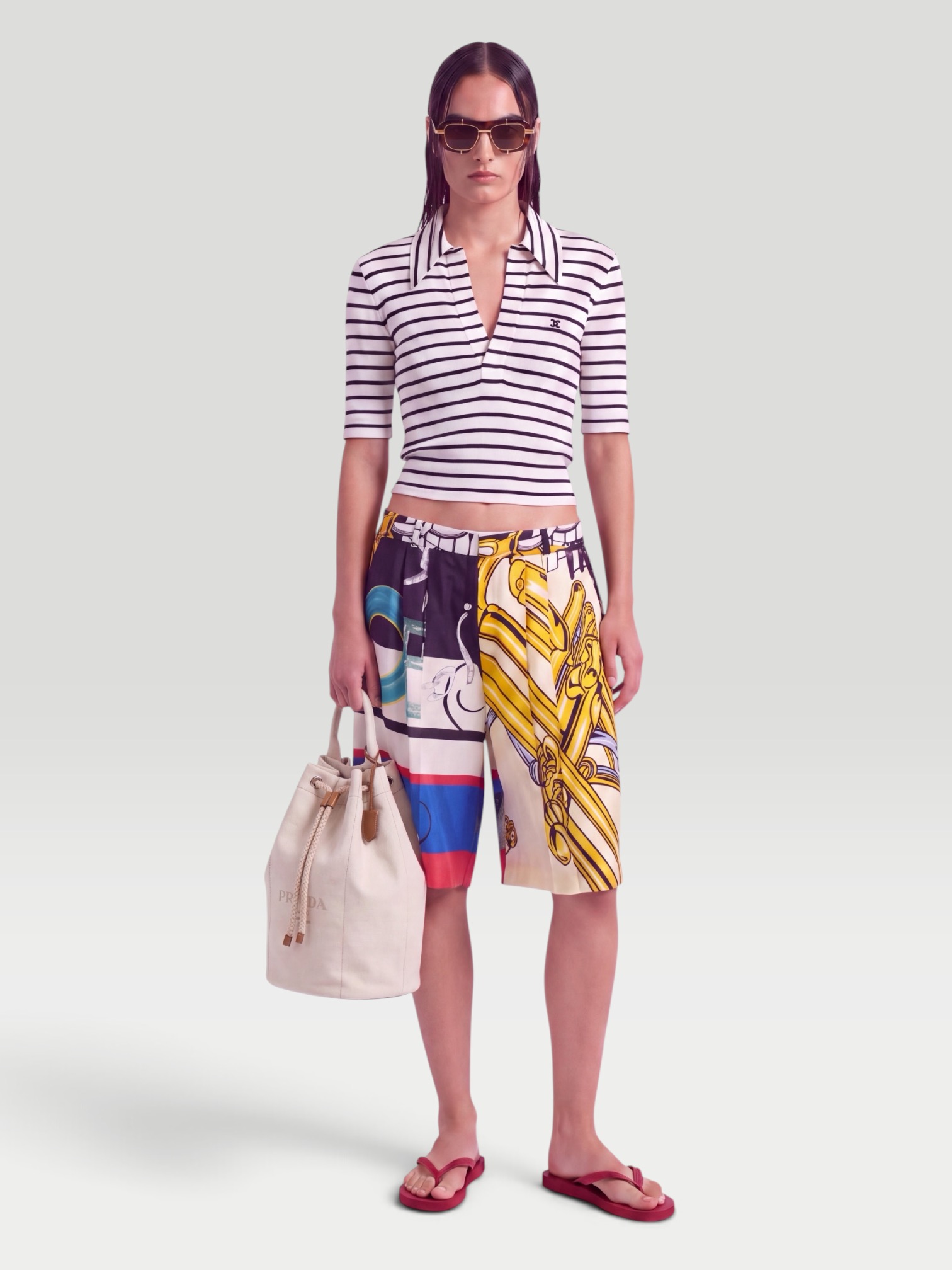 Celine Shorts in Printed Silk Twill. Styled by Sharon Lombardo for FDV Concierge.