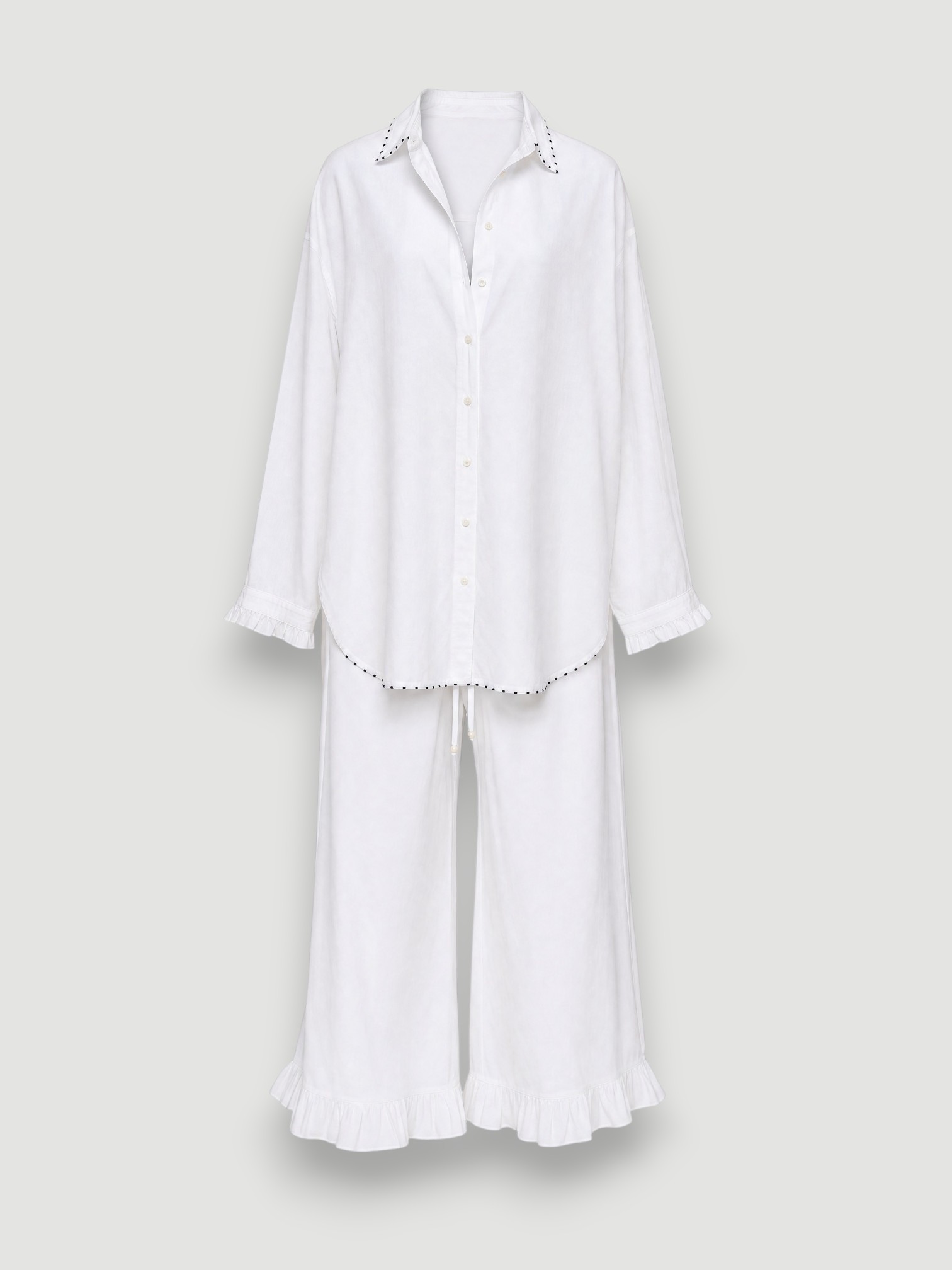 Chan Luu Cotton Ruffle Set in white. Styled by Sharon Lombardo for FDV Concierge.