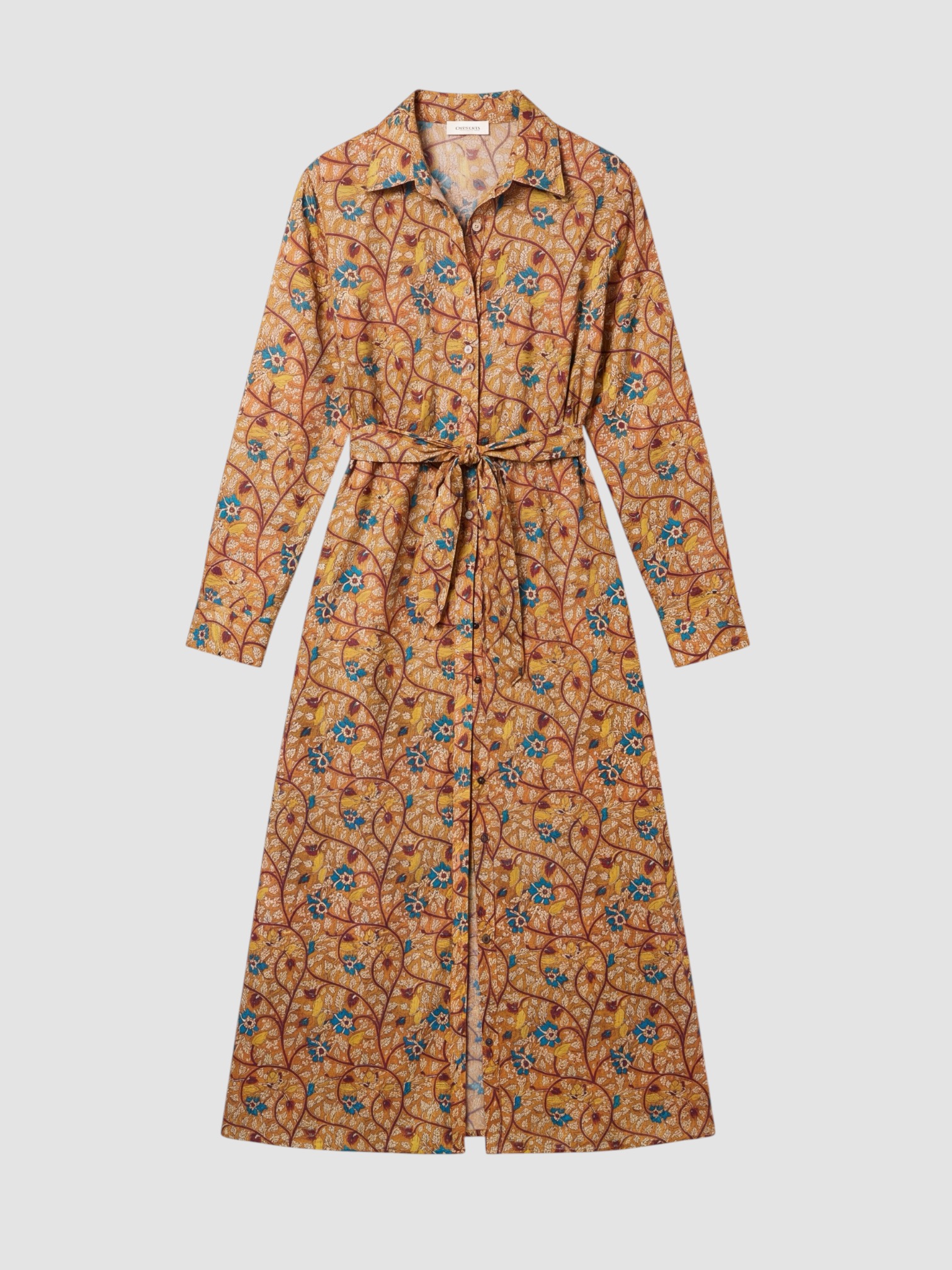 Chan Luu Studio Shirt Dress in marigold. Styled by Sharon Lombardo for FDV Concierge.