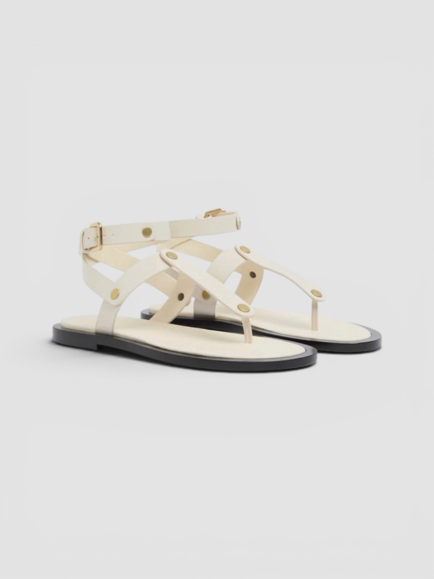 CO Ankle Wrap Sandal in white.