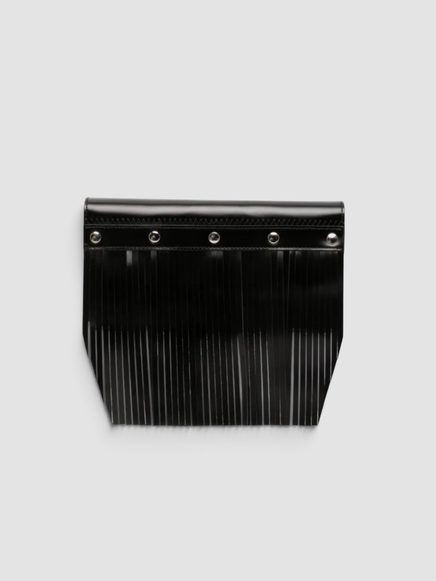 Comme des Garçons Wallet Stud-Embellished Fringed Leather Wallet in black.