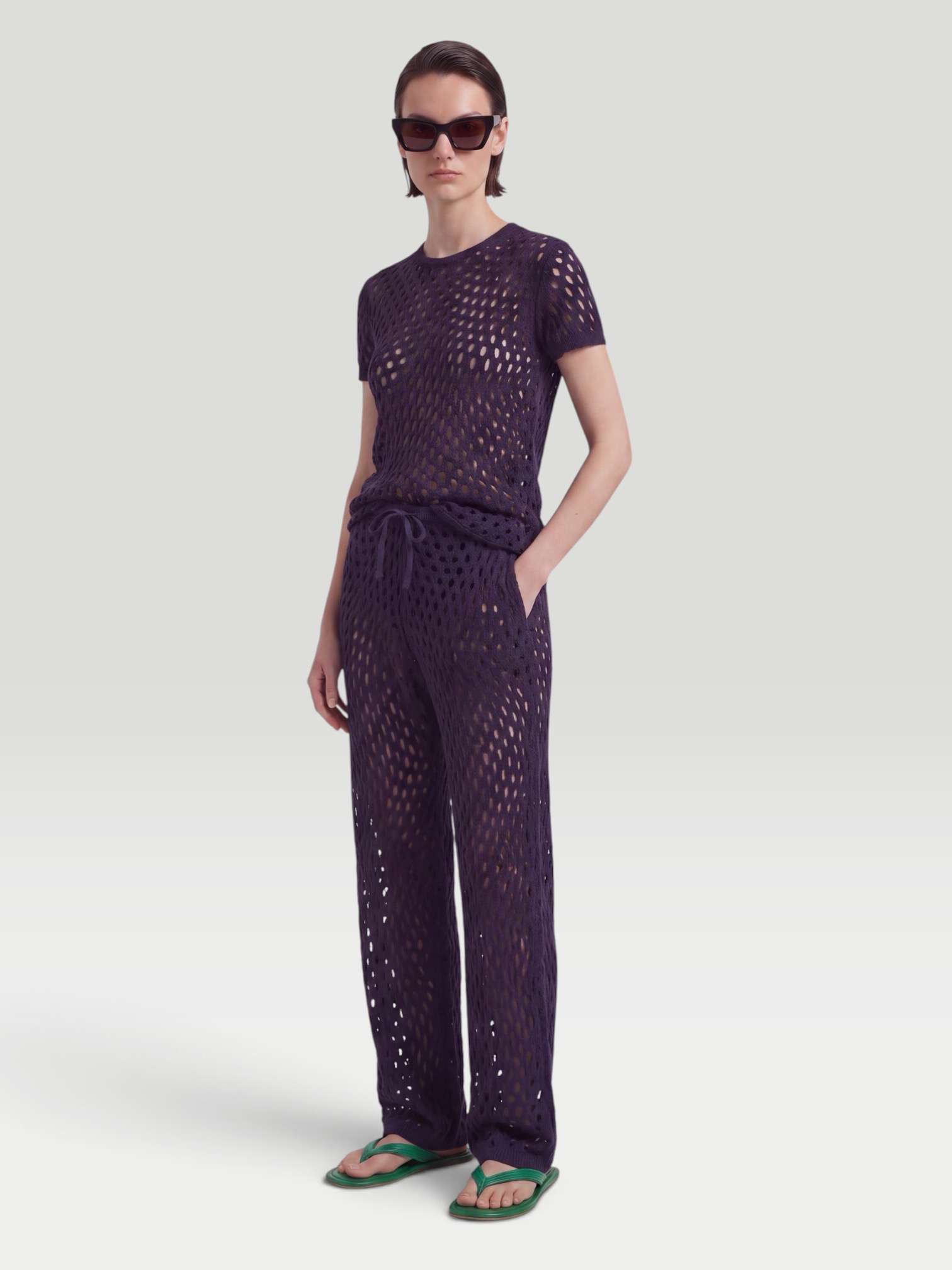 Dries Van Noten Bis Shirt in dark purple. Styled by Sharon Lombardo for FDV Concierge.