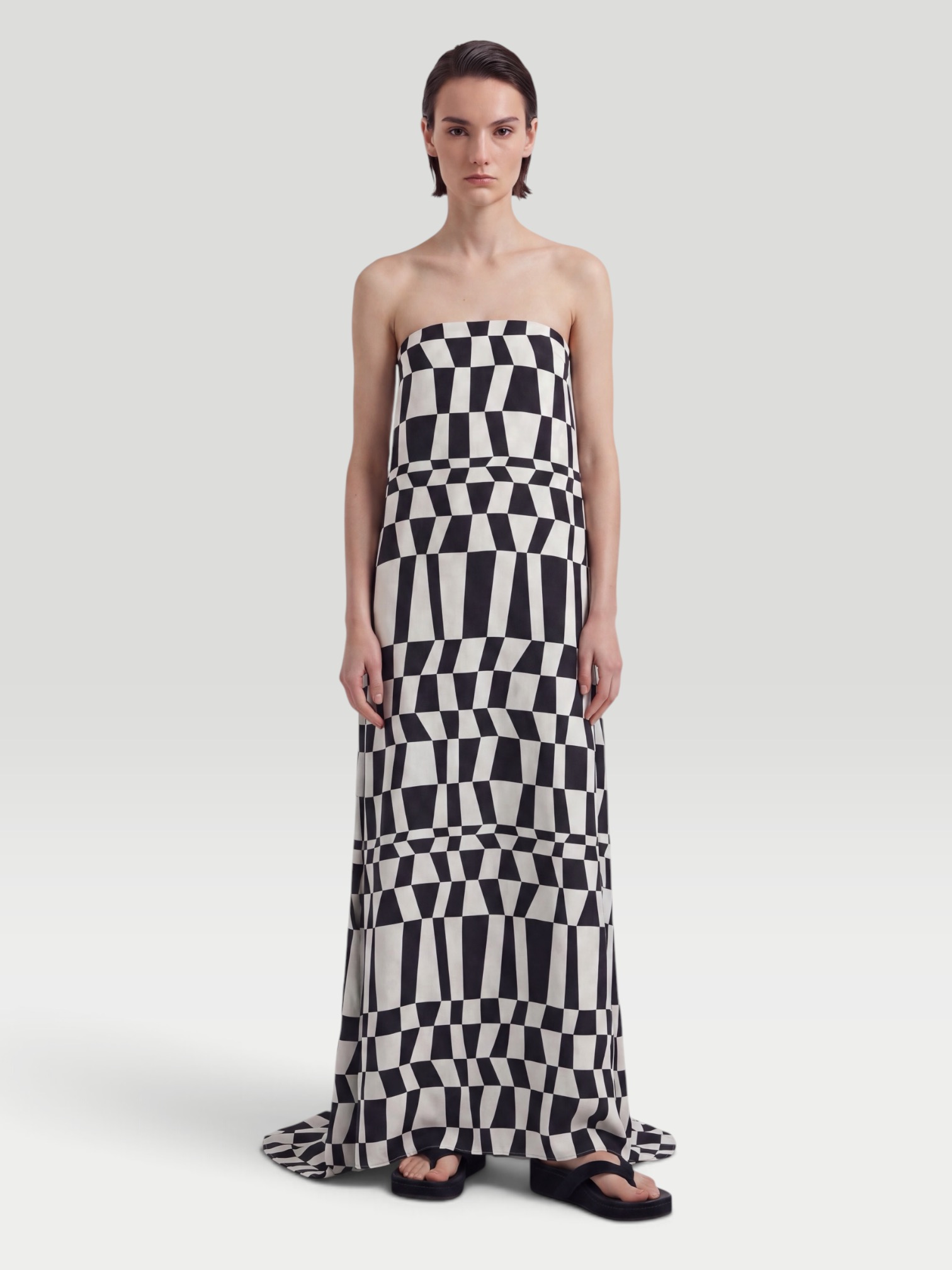 Dries Van Noten Doja Dress in black/cream. Styled by Sharon Lombardo for FDV Concierge.