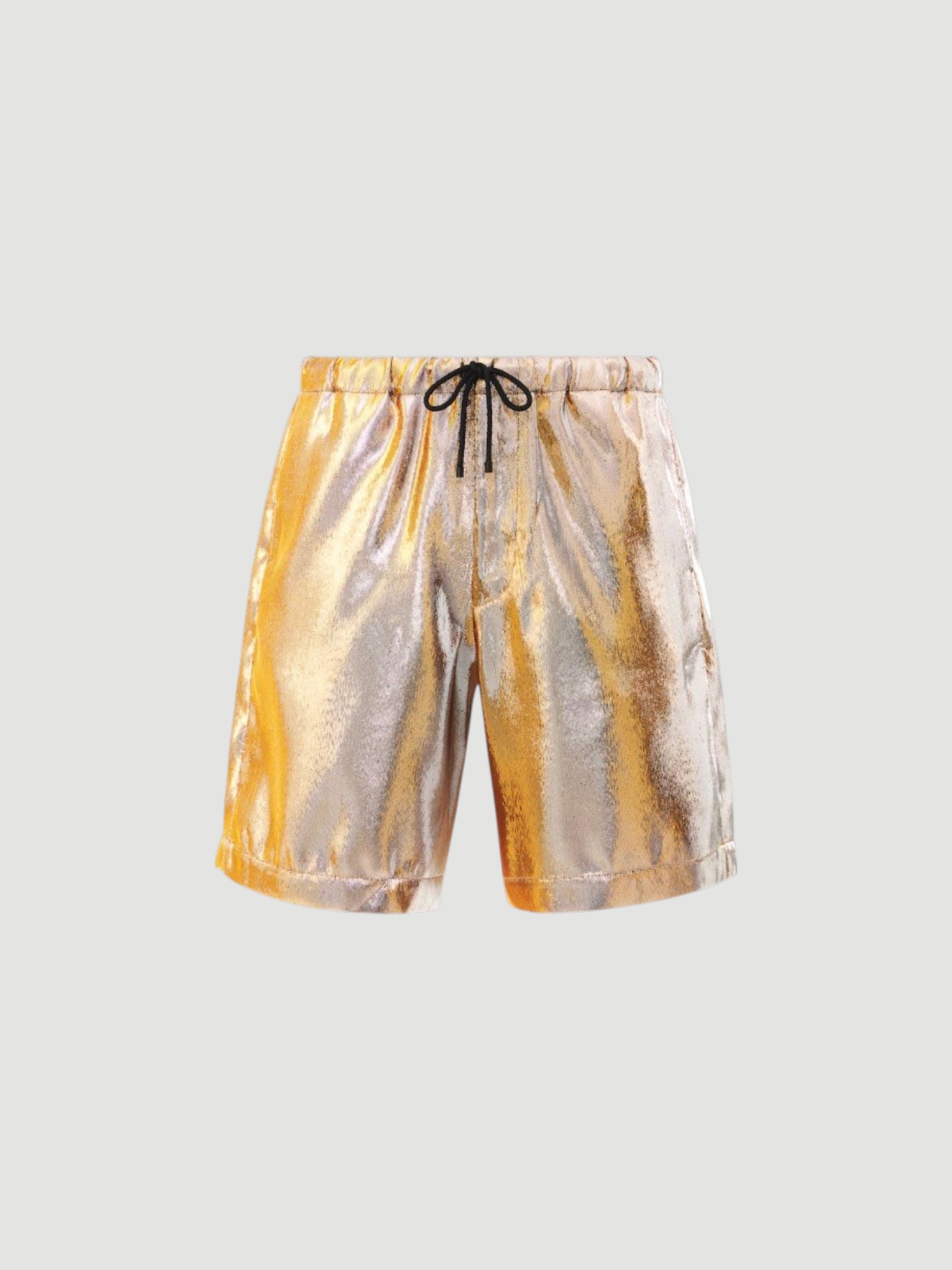 Dries Van Noten Metallic Shorts in metallic gold.