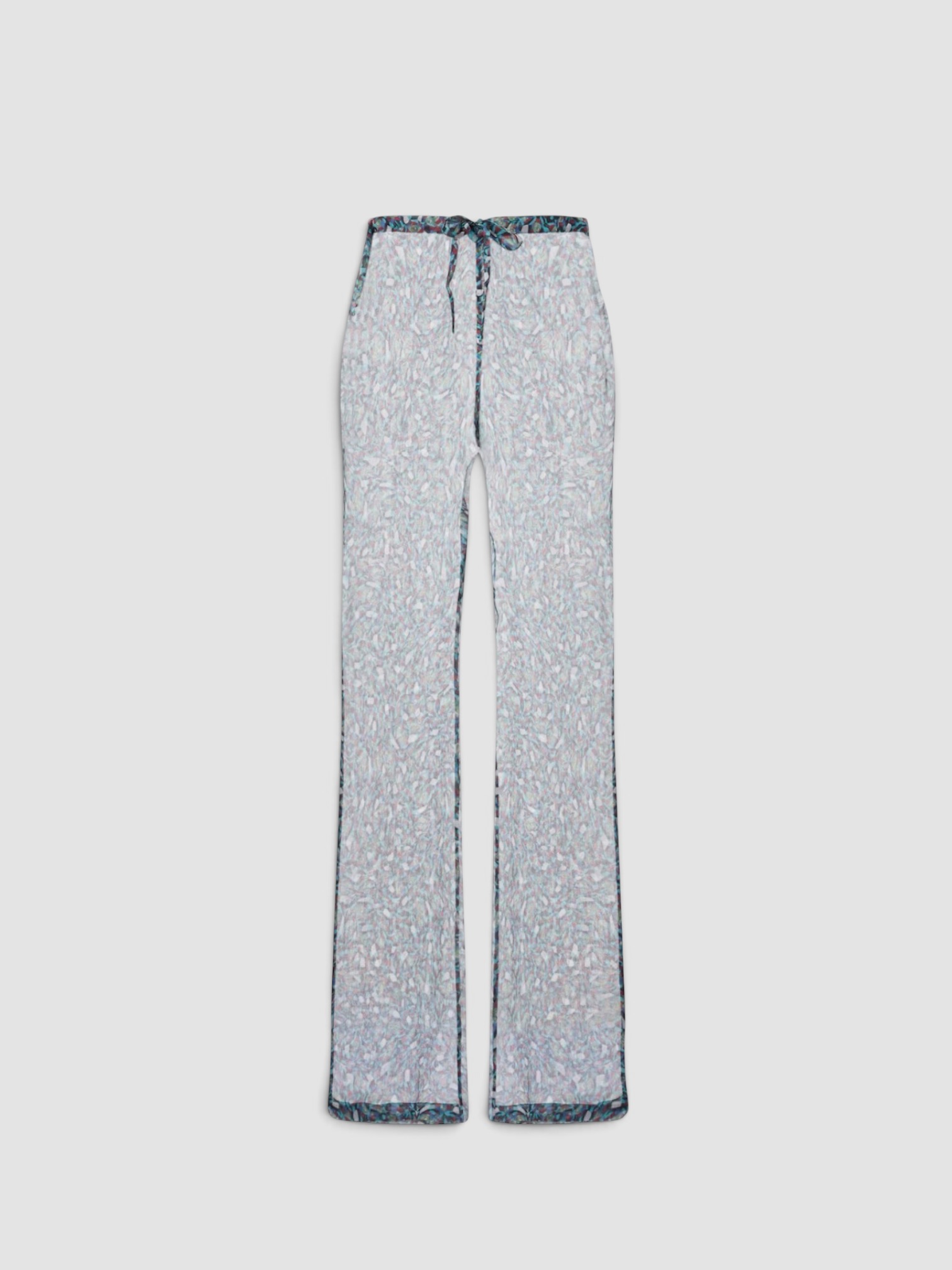 Dries Van Noten Printed Sheer Silk Wide-Leg Pants in green. Styled by Sharon Lombardo for FDV Concierge.