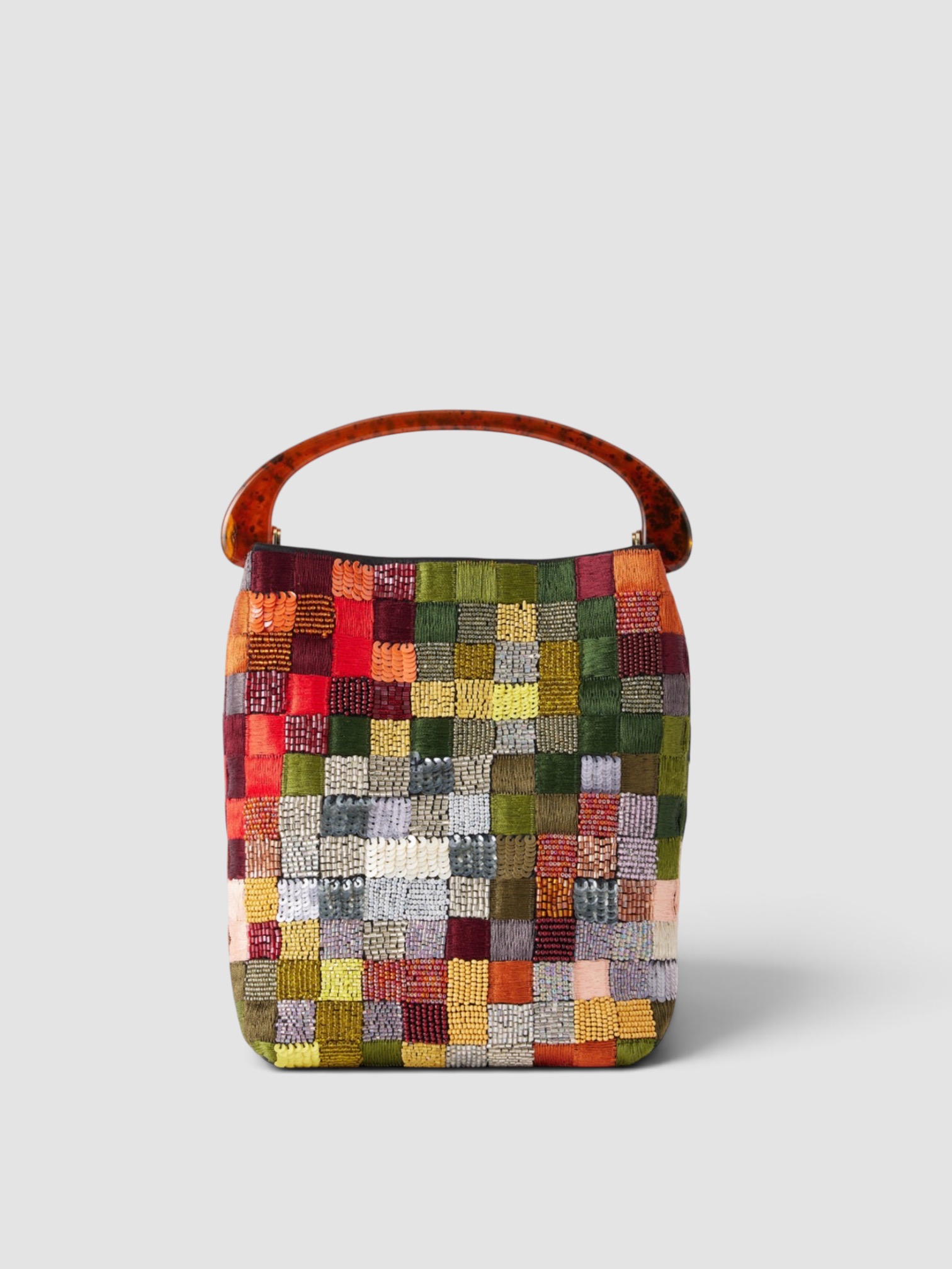 Dries Van Noten Bead and Sequin-Embellished Embroidered Satin Tote, worn with FIL DE VIE Isadora Dress. Styled by Sharon Lombardo for FDV Concierge.